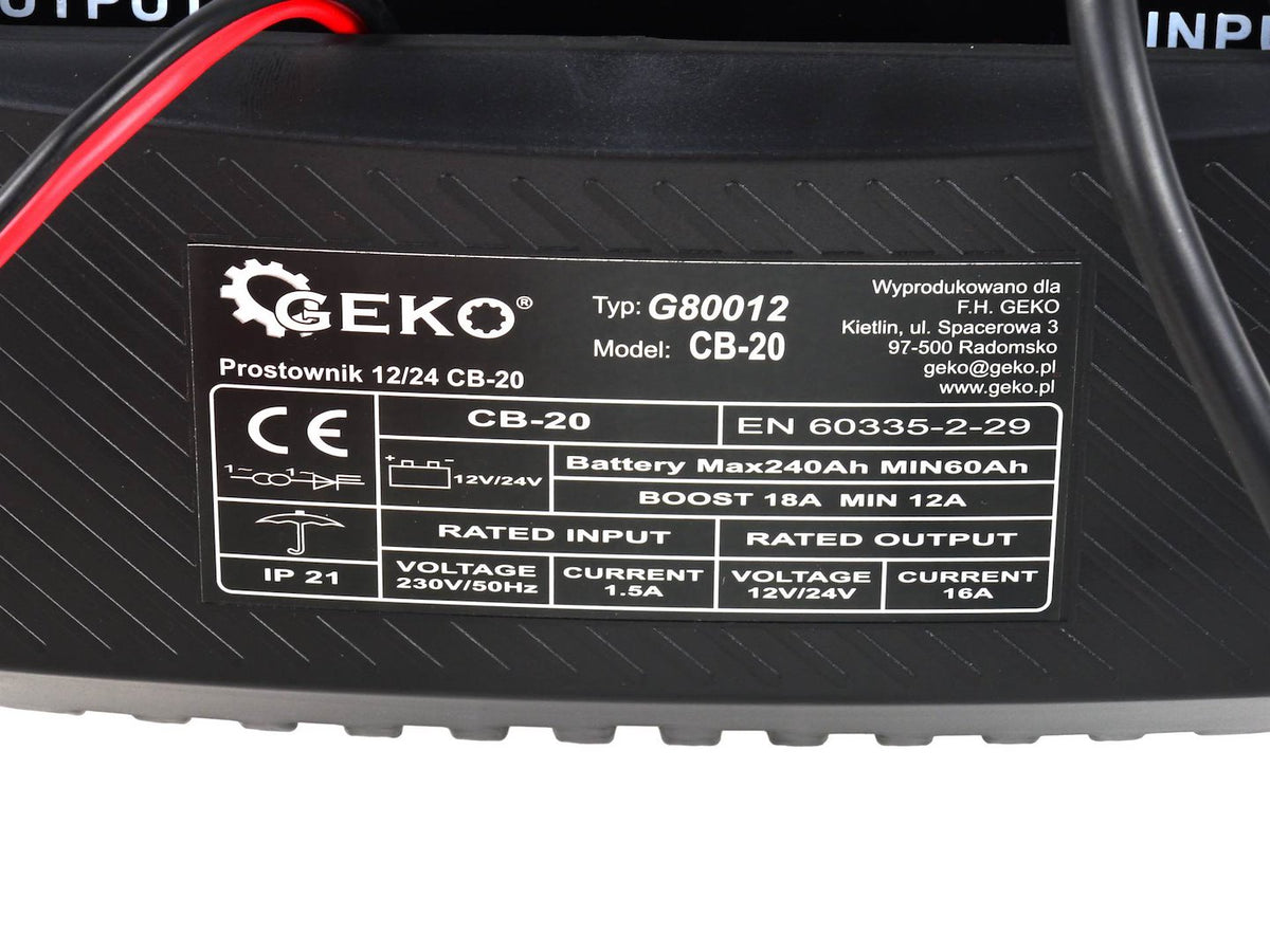 Nabíjačka autobatérií 12/24V CB-20, 12 - 18A pre autobatérie 60 - 240Ah, Geko
