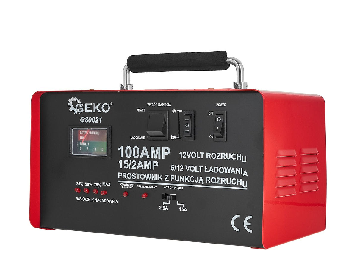 Nabíjačka autobatérií s funkciou štartovania 100A, 612V pre autobatérie 20 - 120Ah, Geko