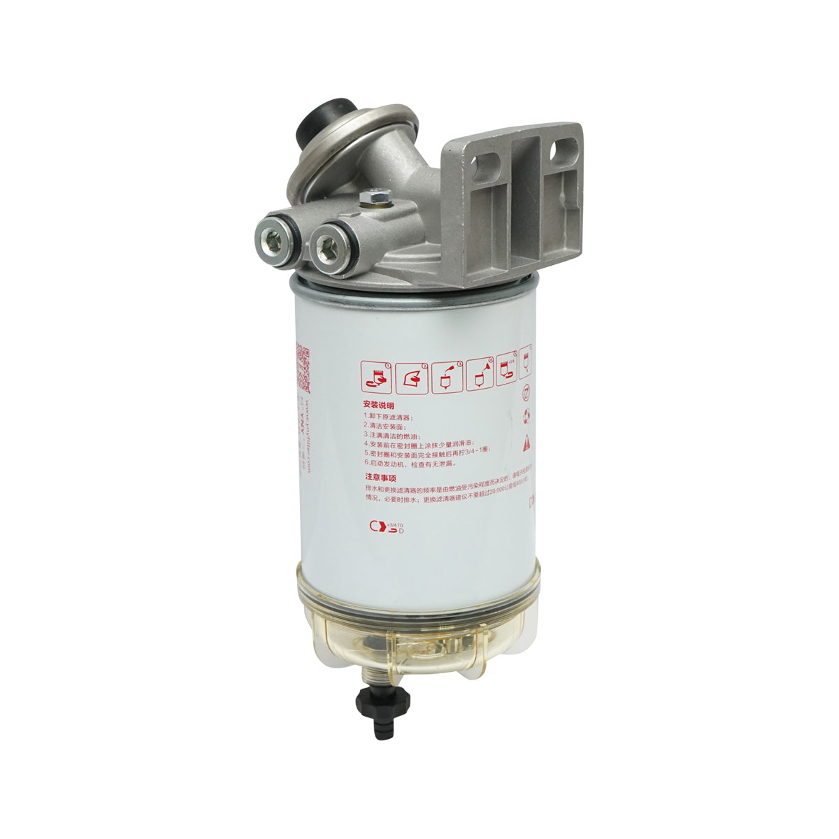 Palivový filter s odlučovačom vody pre Isuzu, Iveco, Volvo, Liebherr, King Long kód OEM 10044302, 10326 961