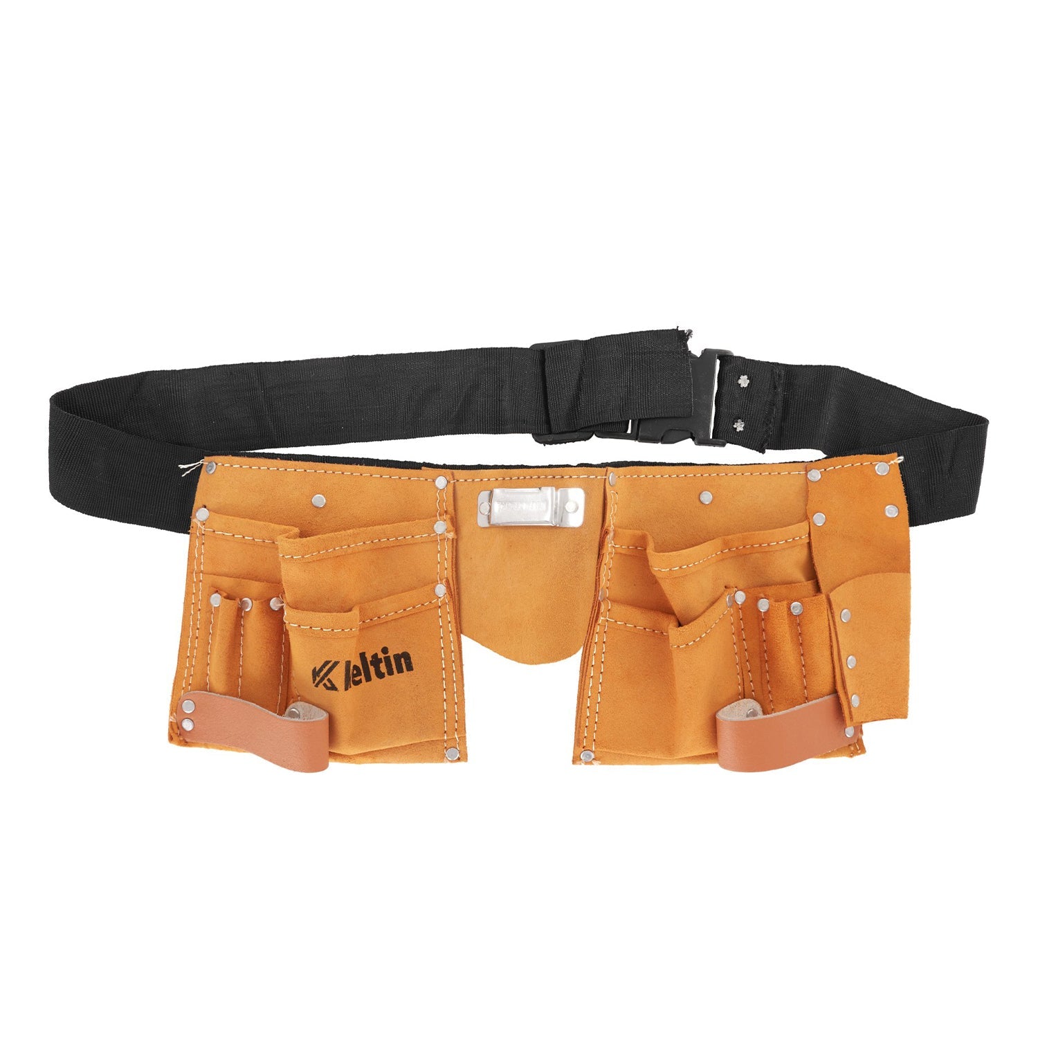 Kožený opasok na náradie s 11 vreckami