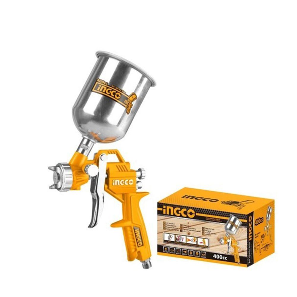 Striekacia pištoľ s hornou kovovou nádržkou 400cm3 Ingco