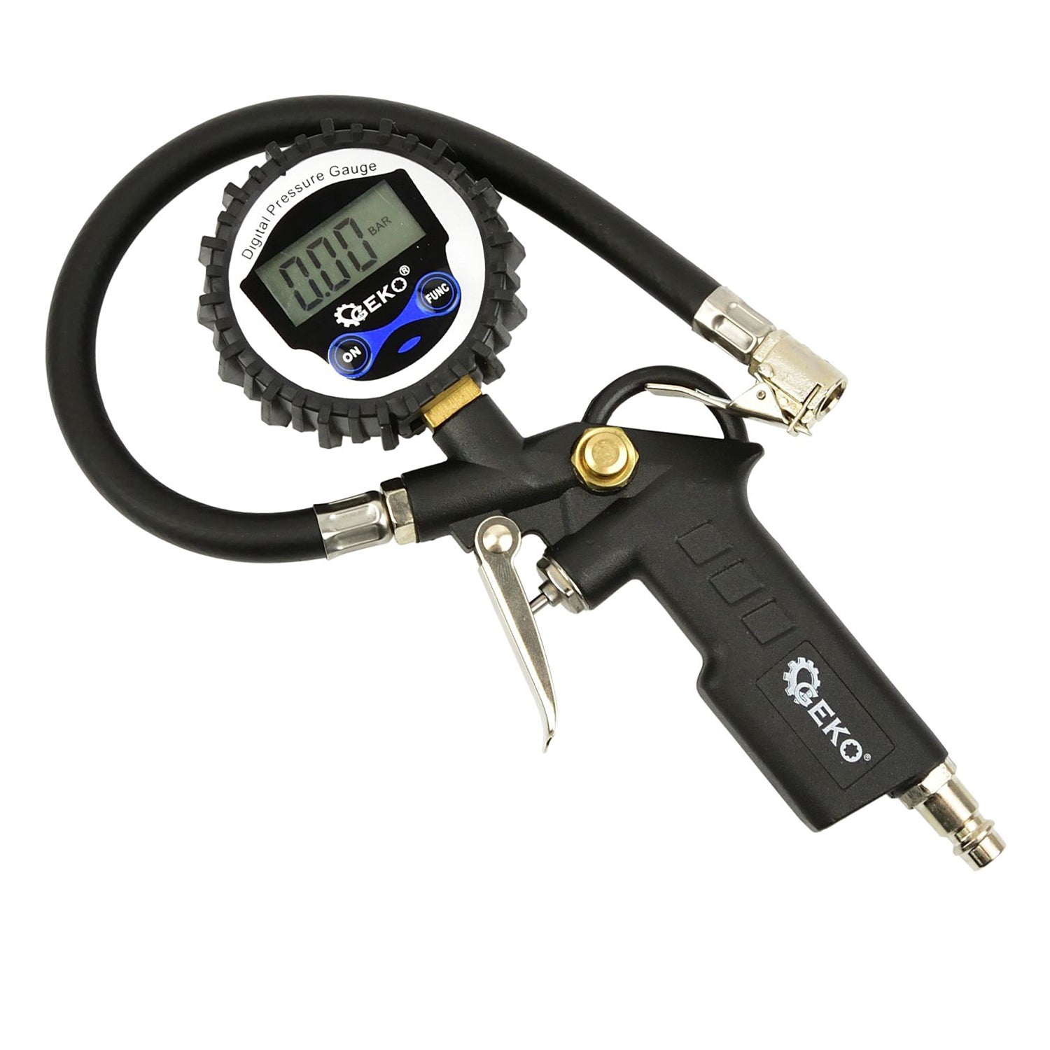 Pištoľ na hustenie pneumatík s digitálnym manometrom Geko
