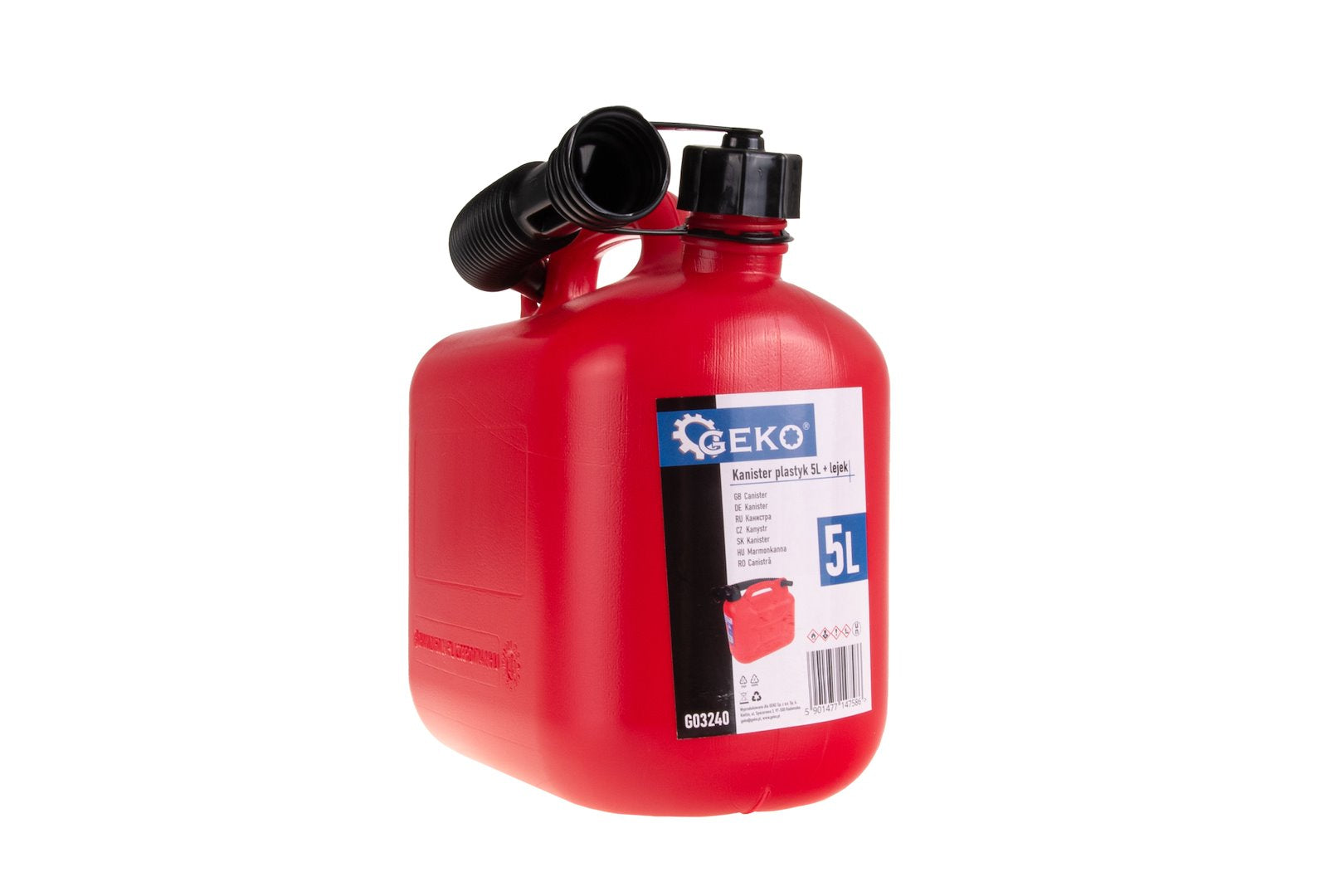 Plastový kanister s lievikom 5l GEKO