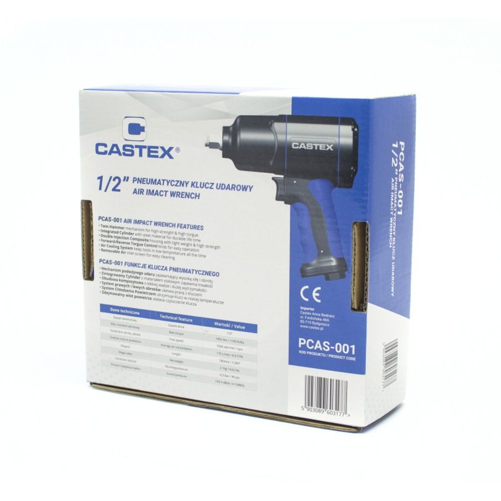 Pneumatický rázový uťahovák 1/2'' 1600Nm Castex