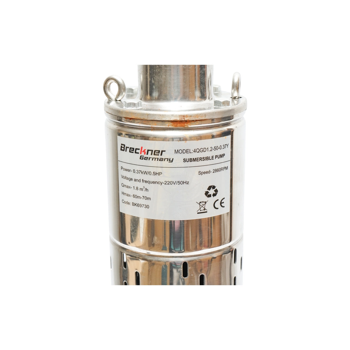 Ponorné čerpadlo na vodu Ø95mm, 30l/min, max. hĺbka 50m, 220V, 370W 4QGD1.2-50-0.37Y Breckner Germany