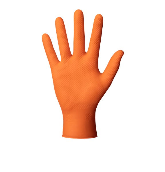Prémiové nitrilové rukavice Mercator Gogrip Pro 3D oranžové, veľkosť S, 50ks
