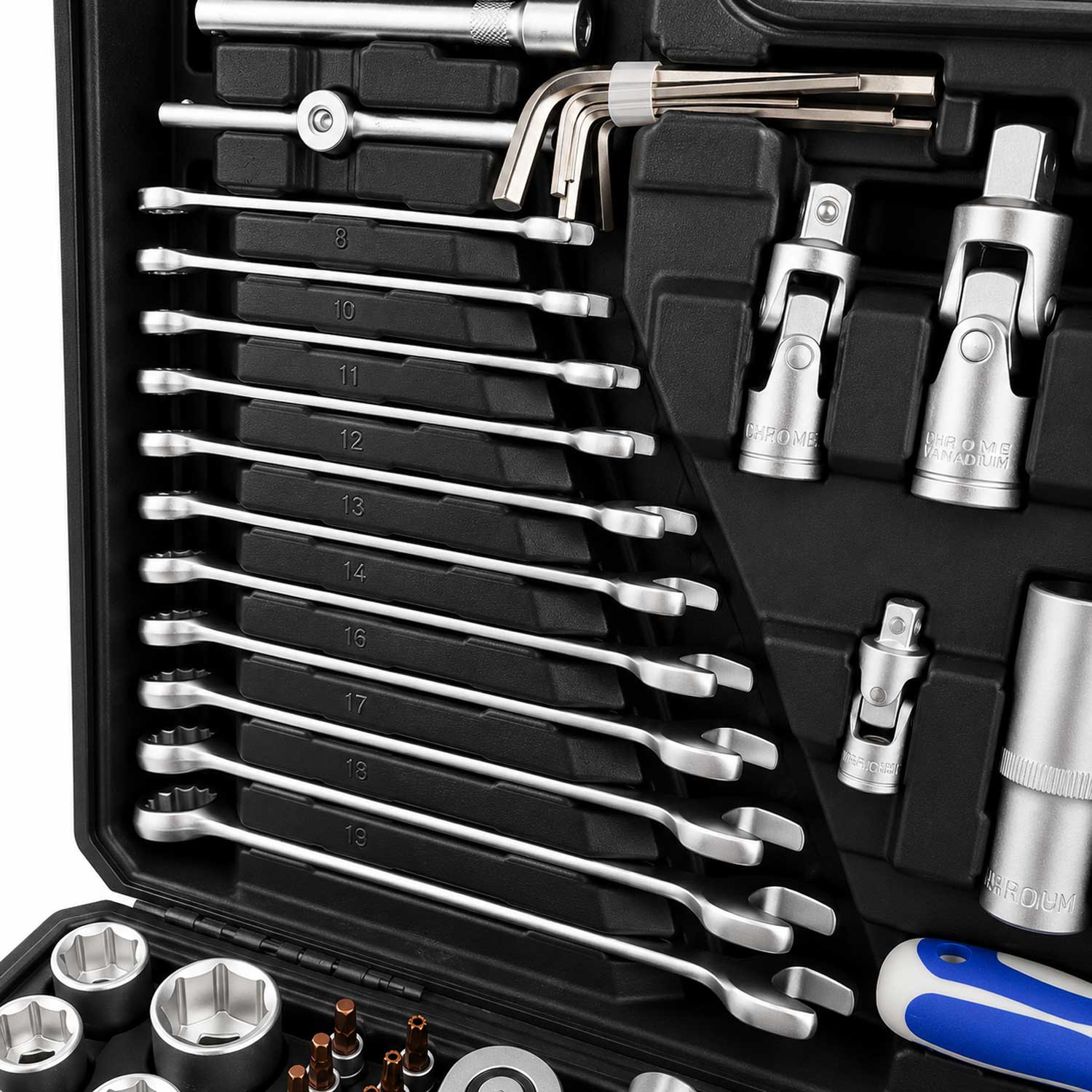 Profesionálna Gola sada náradia s nástrčnými hlavicami a račňami 1/2'' 3/8'' 1/4'', 216ks Gebo Tools