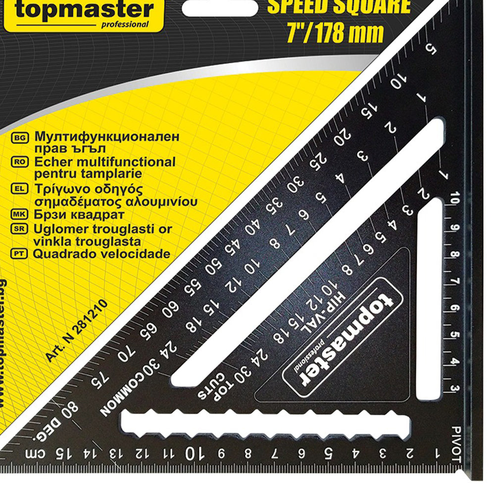 Profesionálny stolársky tesársky trojuholník 7'' / 178mm Topmaster