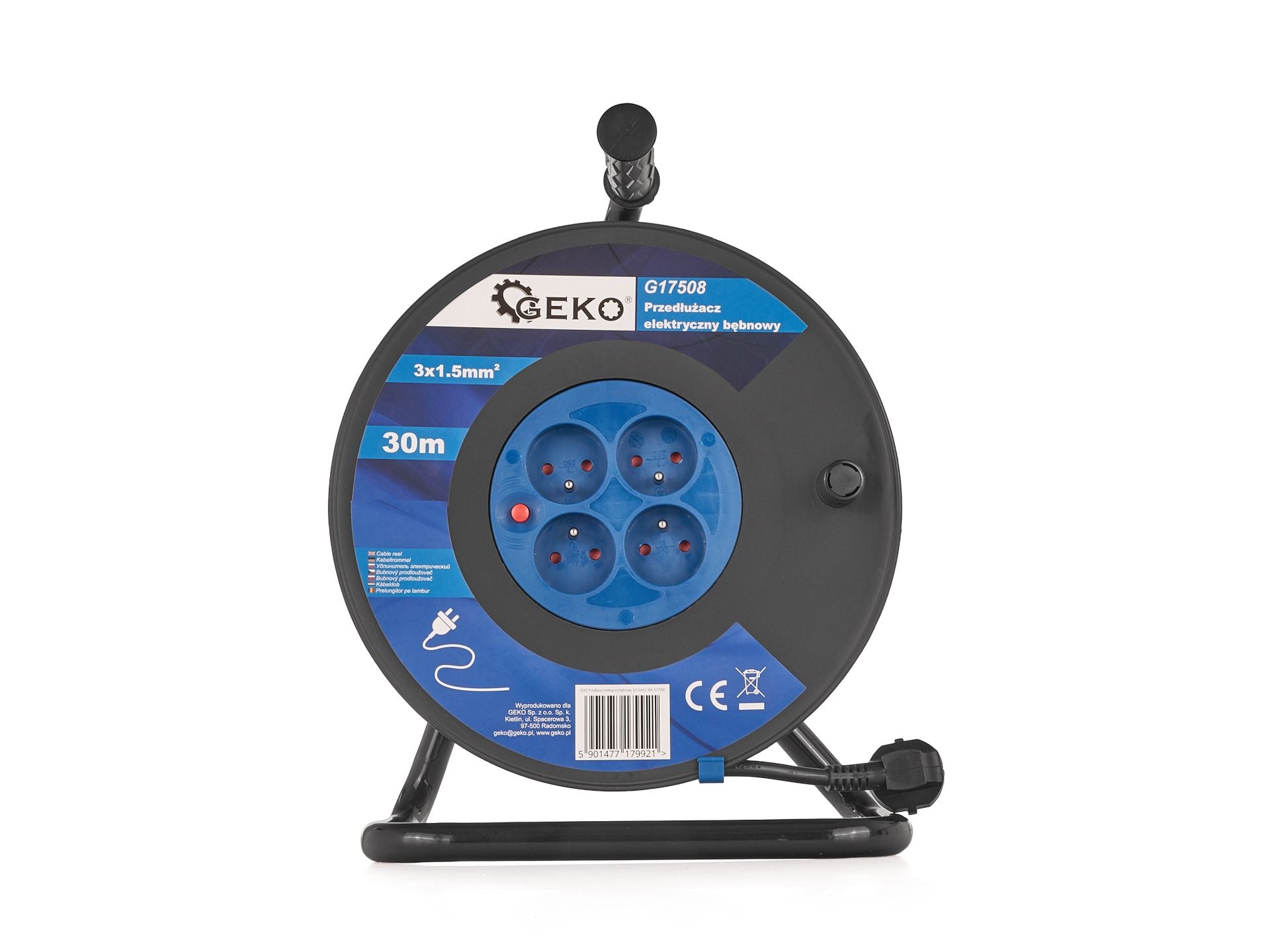 Bubnový predlžovací kábel - bubnová predlžovačka 3 x 1,5mm, 30m