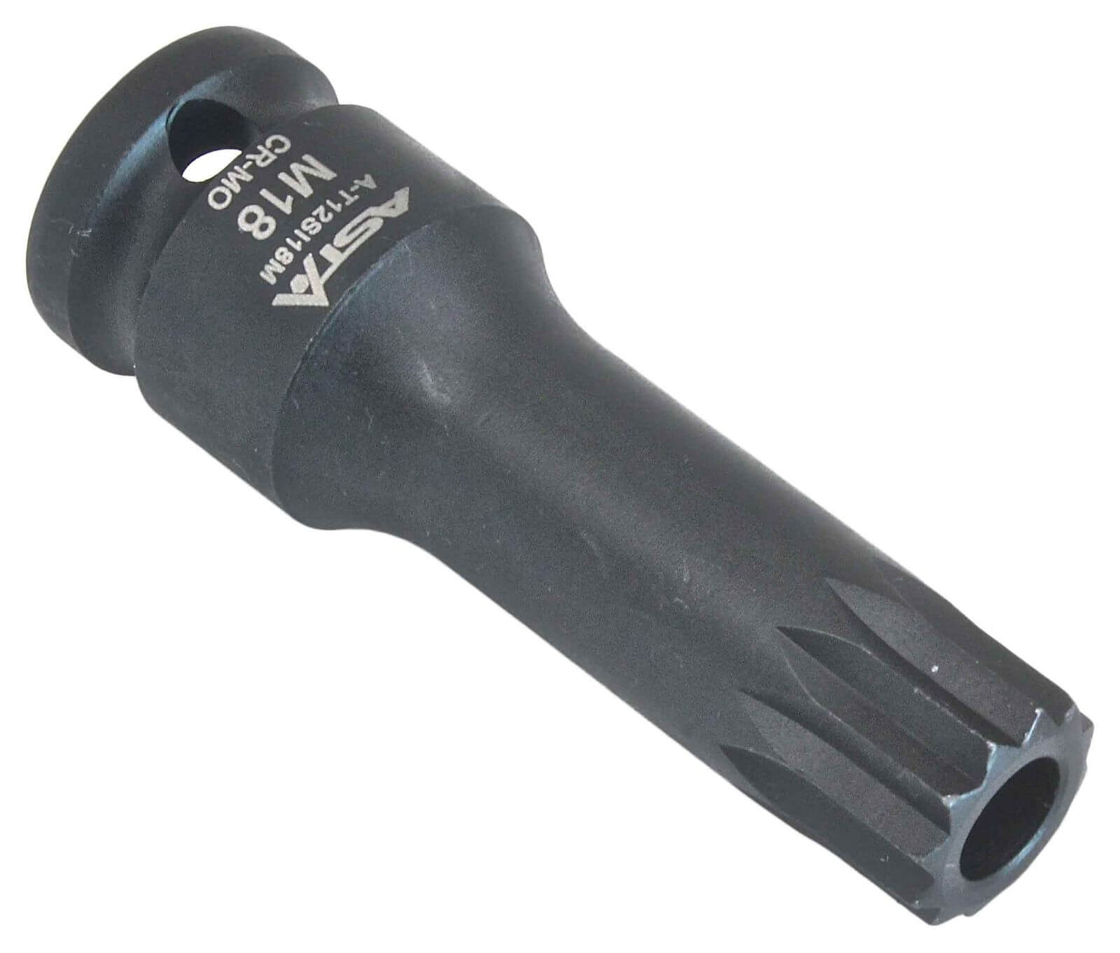 Rázový nástrčná hlavica s bitom - kľúč s otvorom, Spline XZN, M18, 1/2''