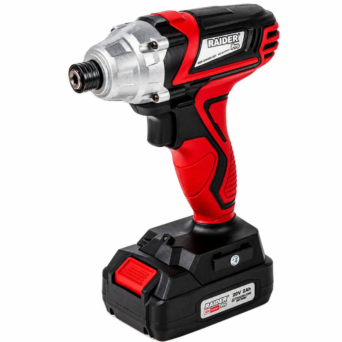 Rázový uťahovák 1/4'' Hex 140Nm 20V 2Ah s akumulátorom Raider