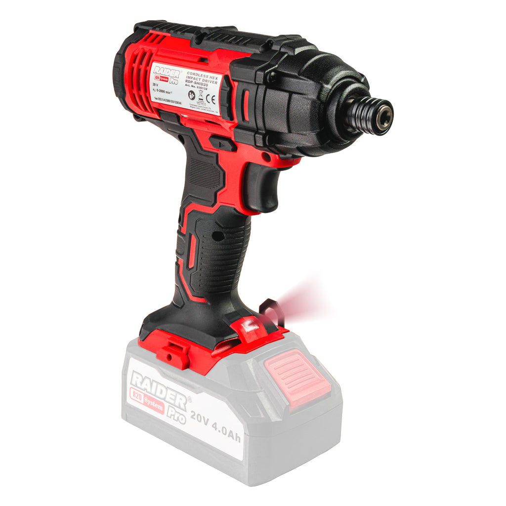 Rázový uťahovák 1/4'' HEX 180Nm 20V Raider