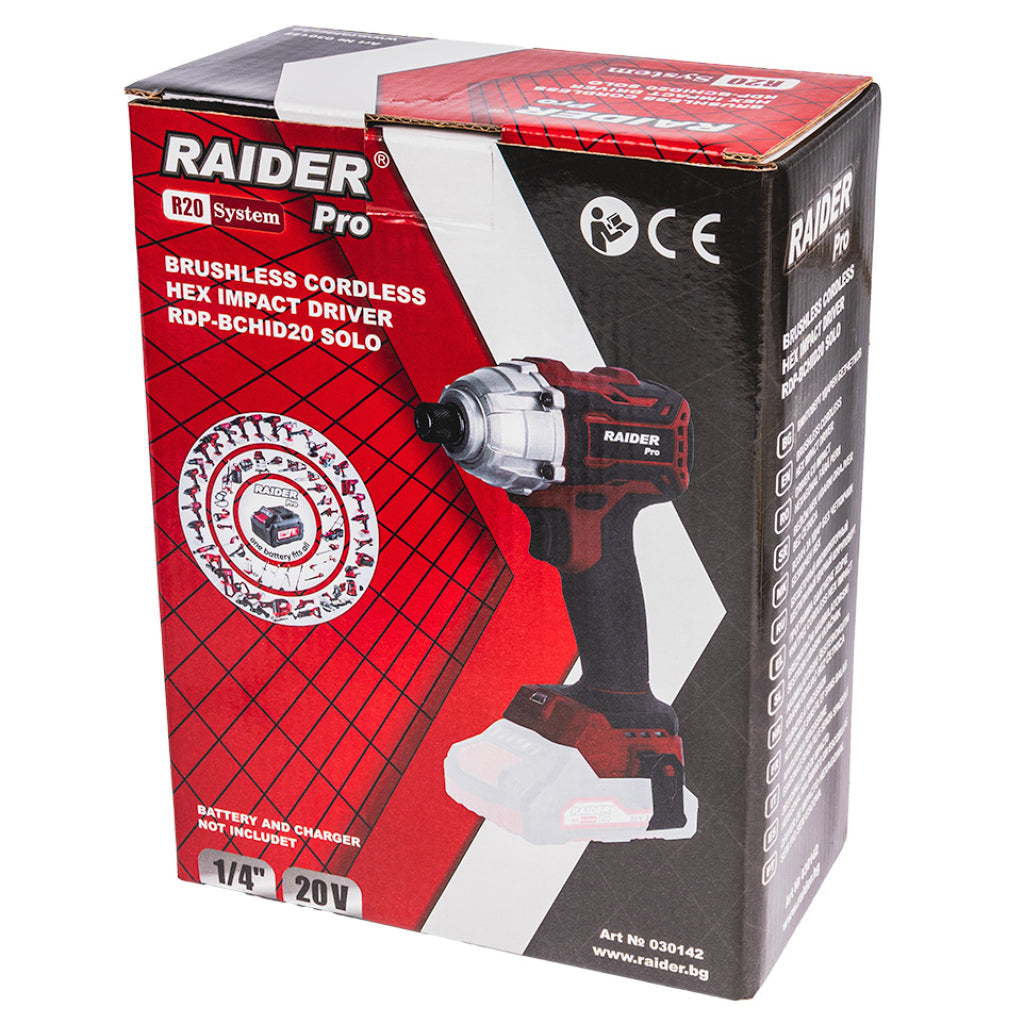 Rázový uťahovák 1/4'' Hex 180Nm Raider