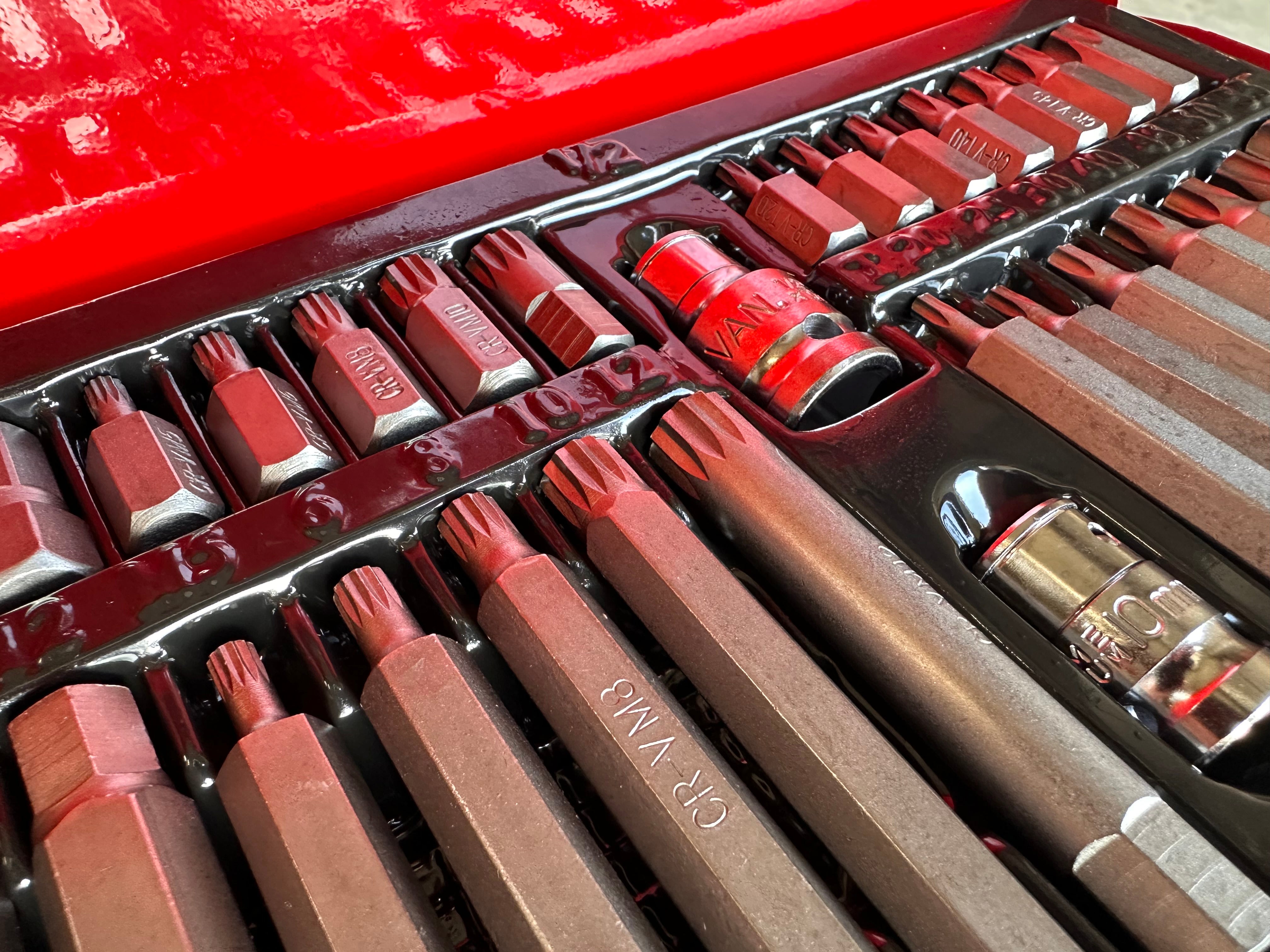 Sada bitov Imbus, Torx, XZN, Hex, Spline, 40ks, v kovovom kufríku, Gebo Tools