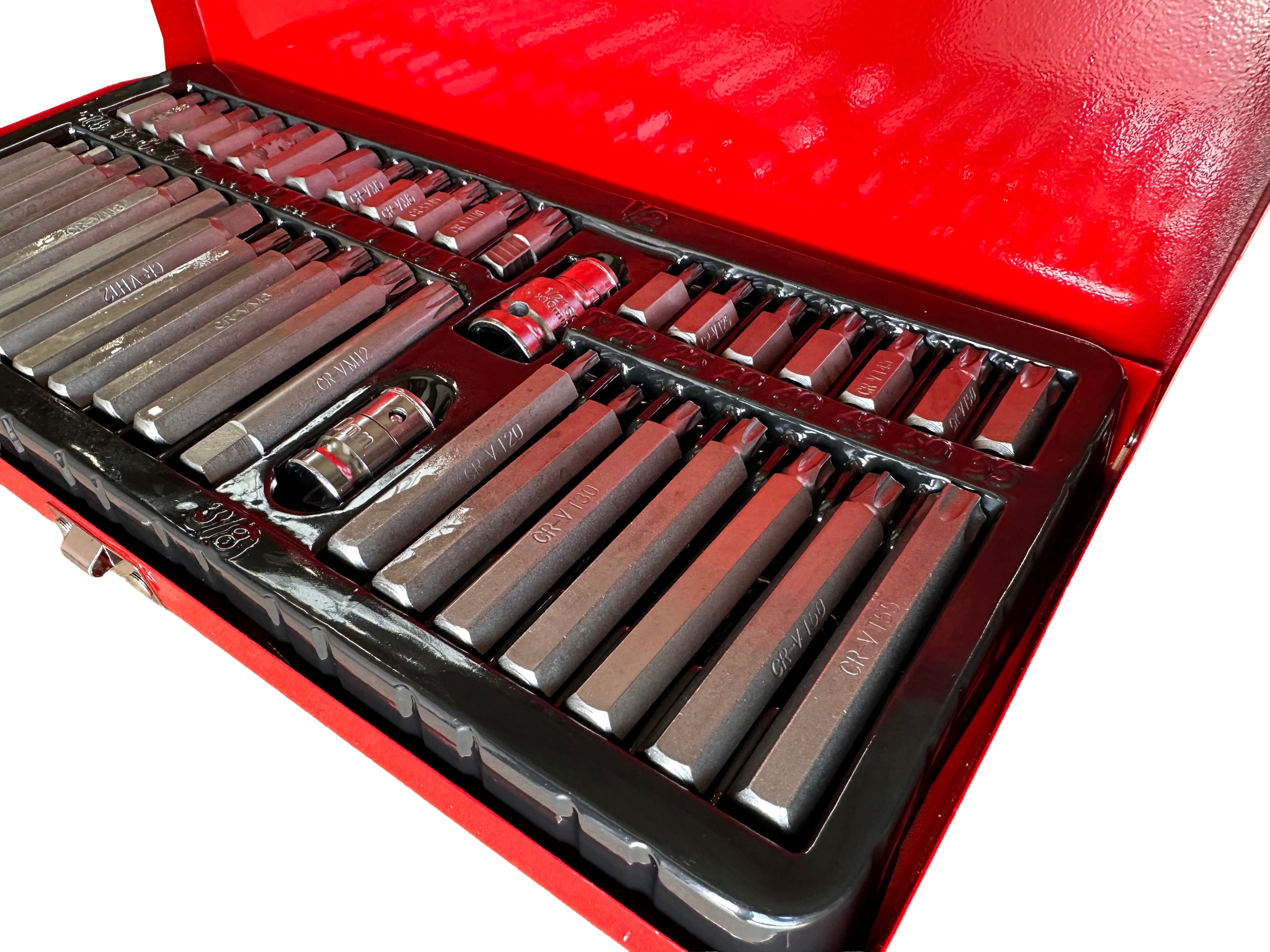 Sada bitov Imbus, Torx, XZN, Hex, Spline, 40ks, v kovovom kufríku, Gebo Tools