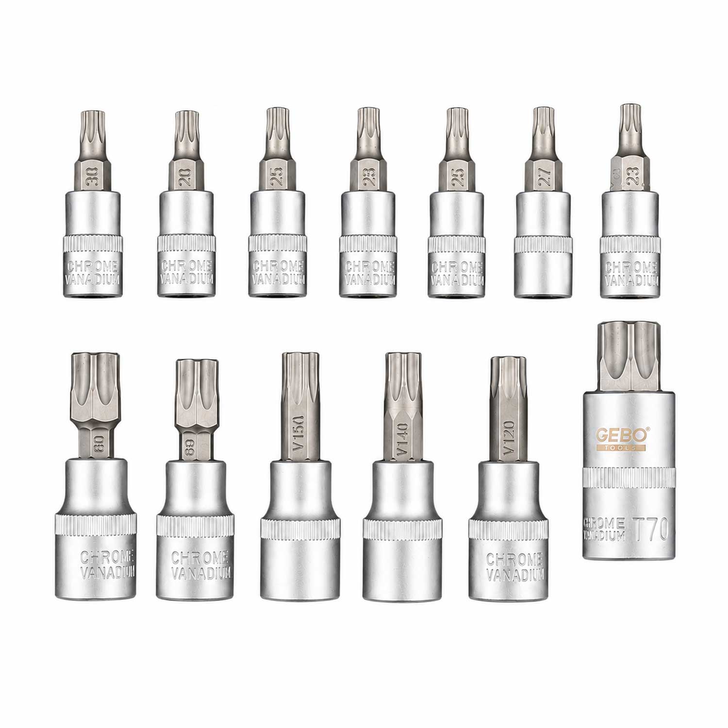 Sada bitov Torx 5-hranných TS8 - TS60, 12ks, Gebo Tools