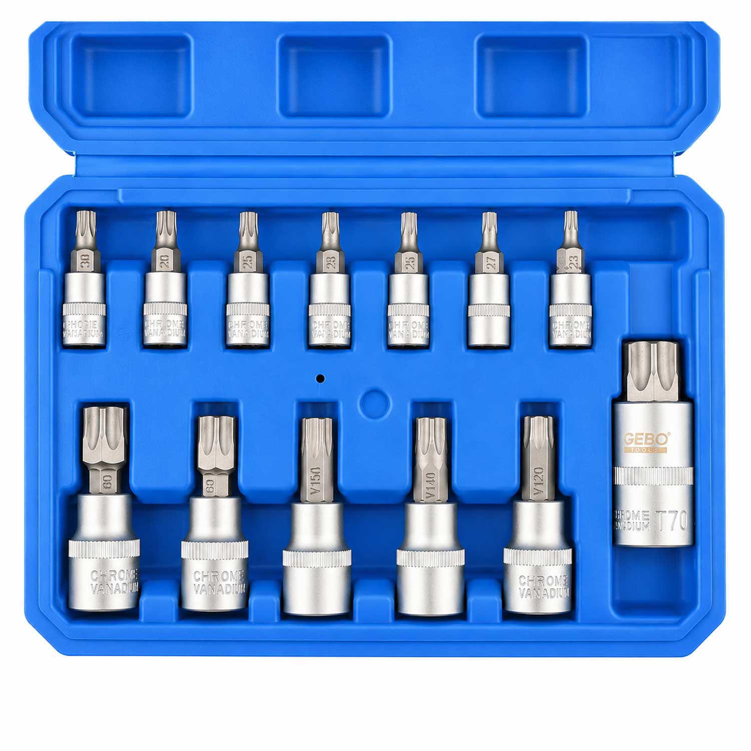 Sada bitov Torx 5-hranných TS8 - TS60, 12ks, Gebo Tools