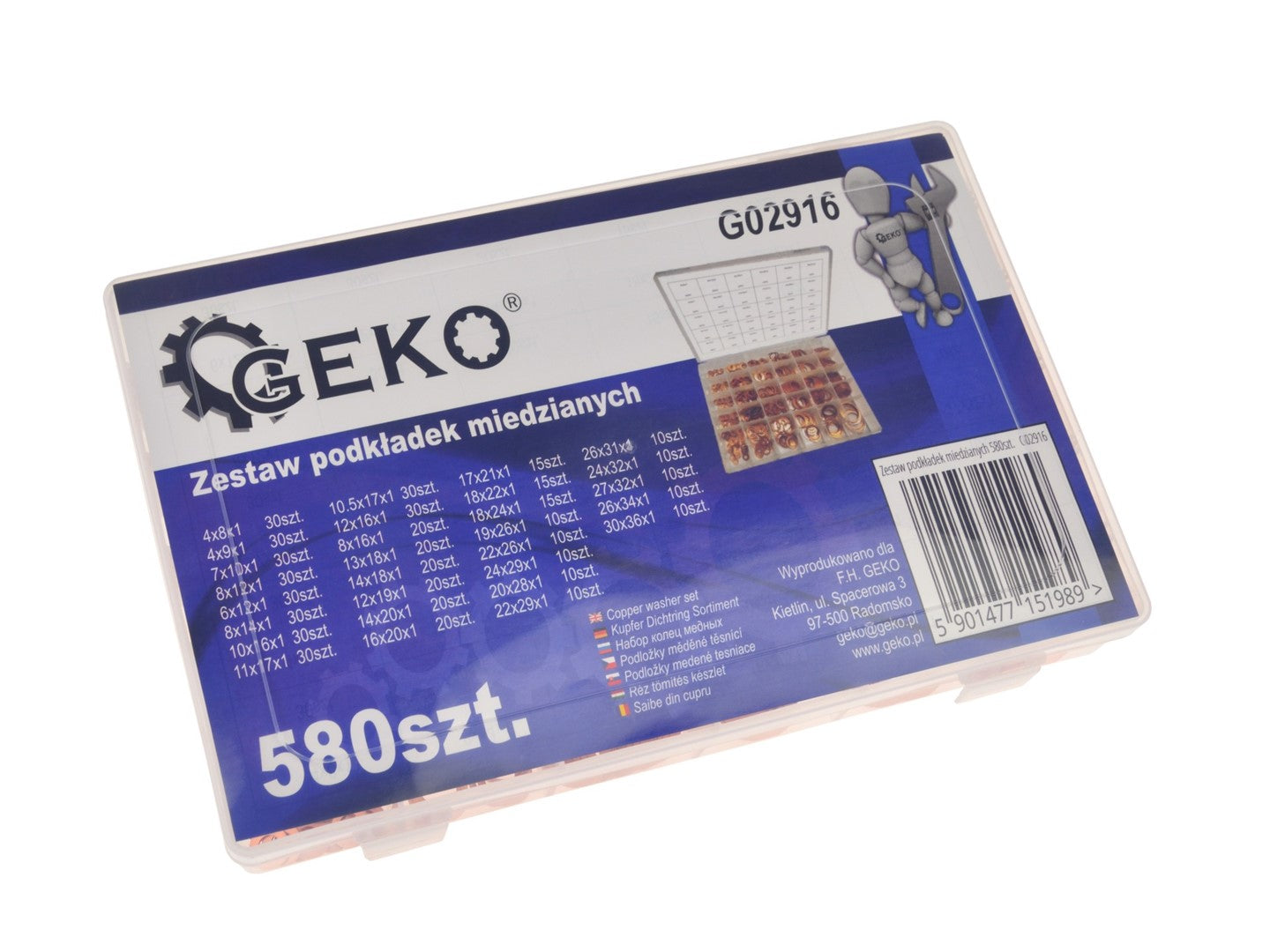 Sada medených podložiek 580ks