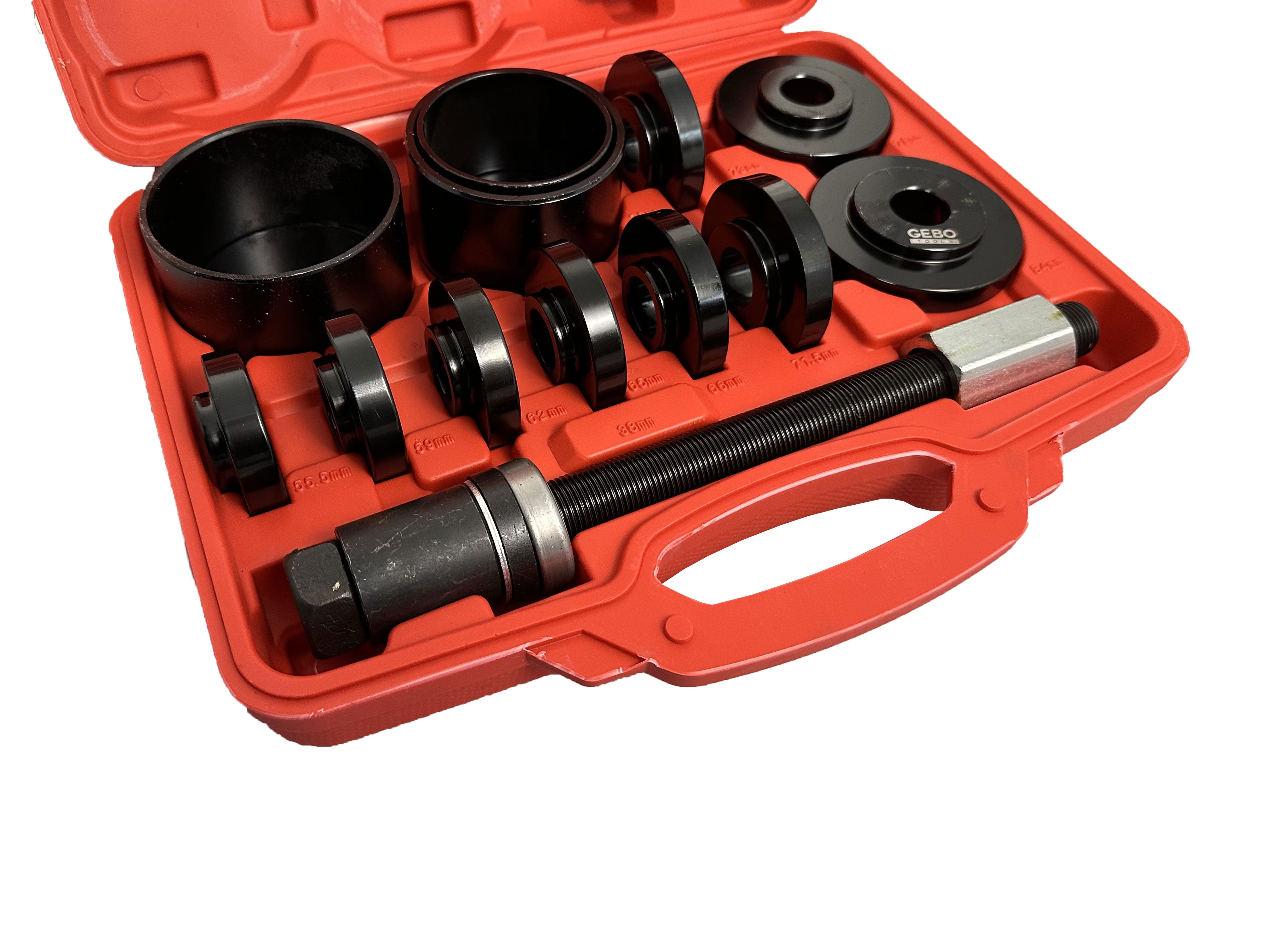 Sada na montáž a demontáž ložísk, nábojov, puzdier a silentblokov, 55 - 91mm, Gebo Tools