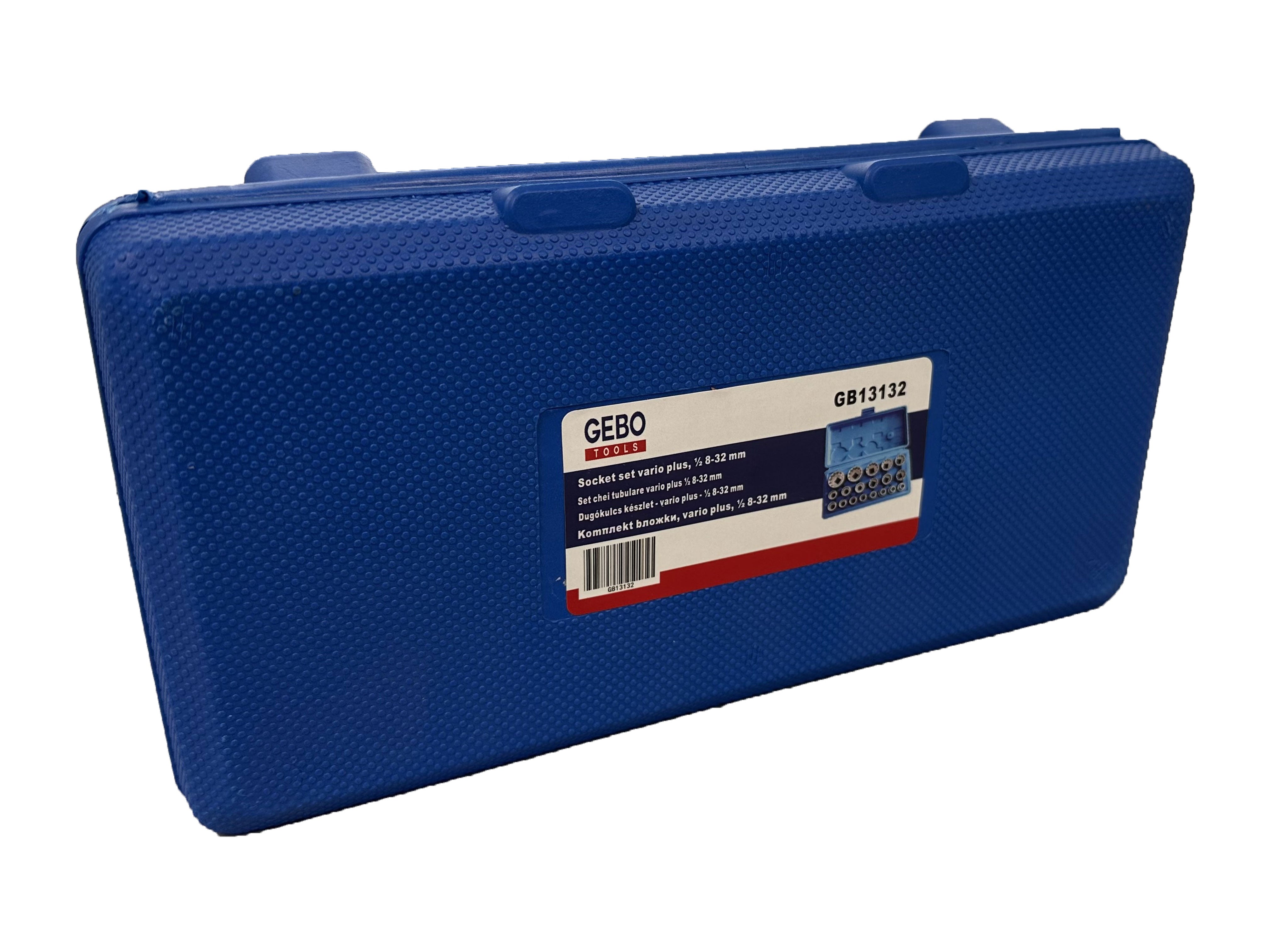 Sada nástrčných kľúčov - hlavíc Vario Plus 1/2'', 8 - 32mm, Gebo Tools