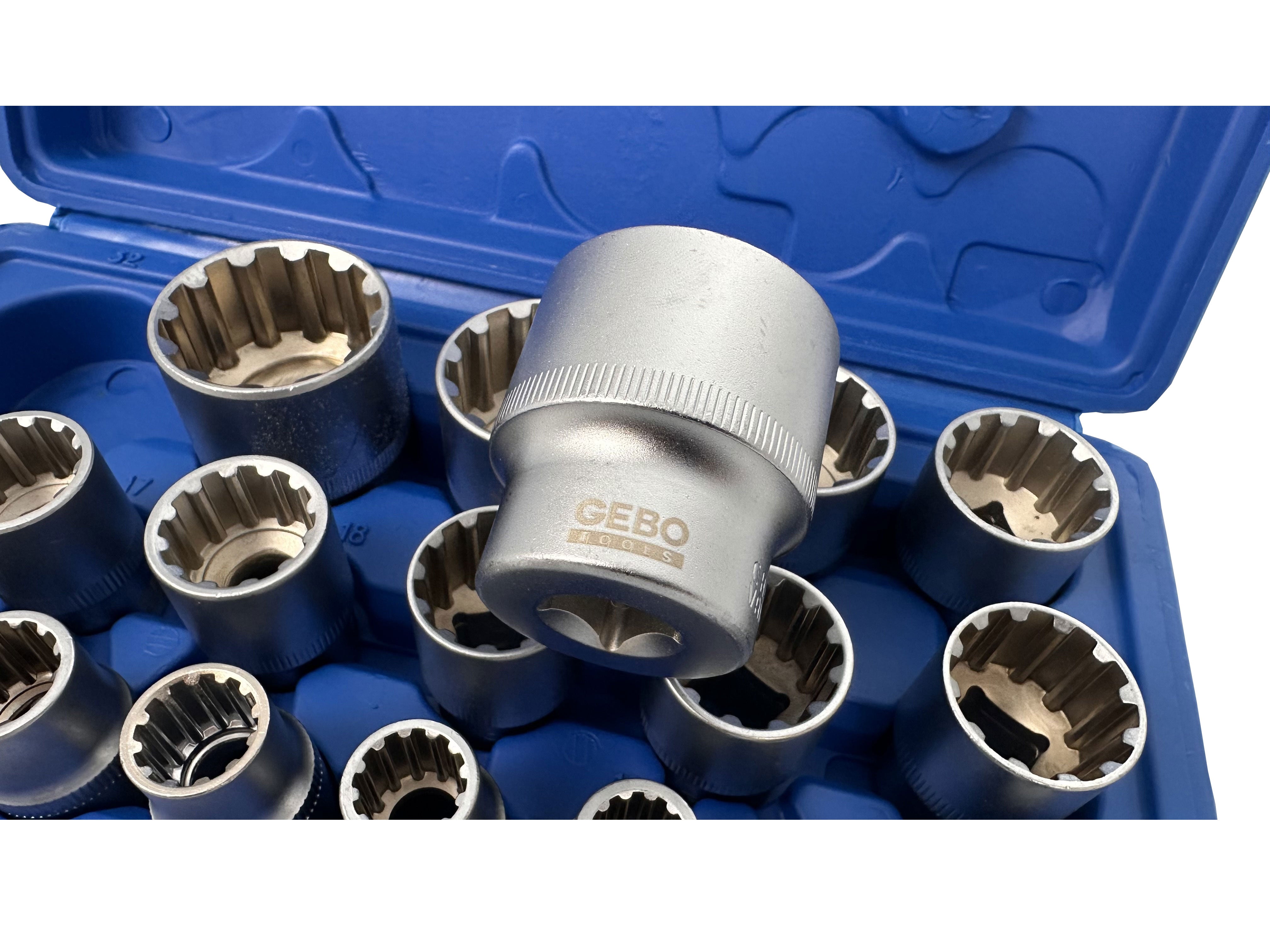 Sada nástrčných kľúčov - hlavíc Vario Plus 1/2'', 8 - 32mm, Gebo Tools