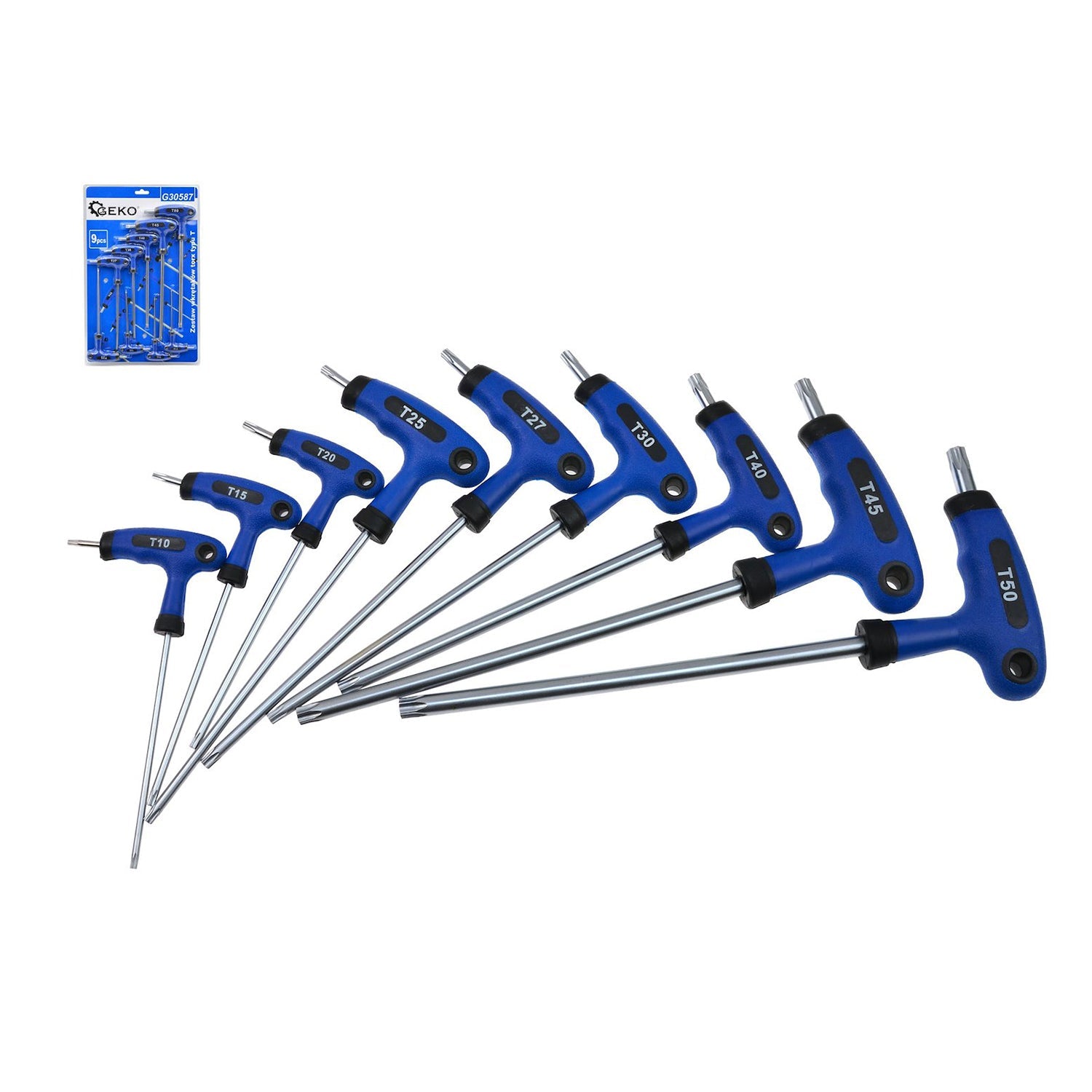 Sada Torx kľúčov s L-rukoväťou T10 - T50 9ks