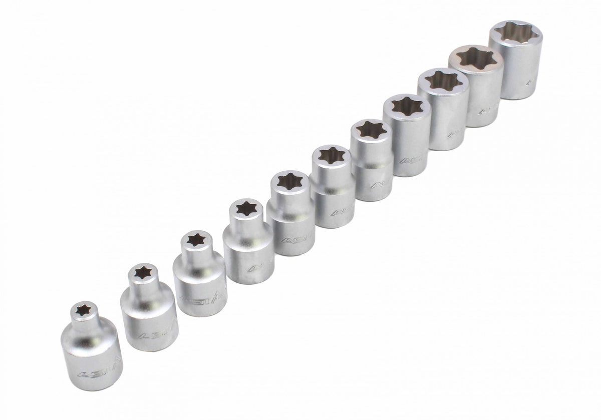 Sada Torx nástrčných hlavíc - kľúčov 3/8'', E6 - E20, 11ks