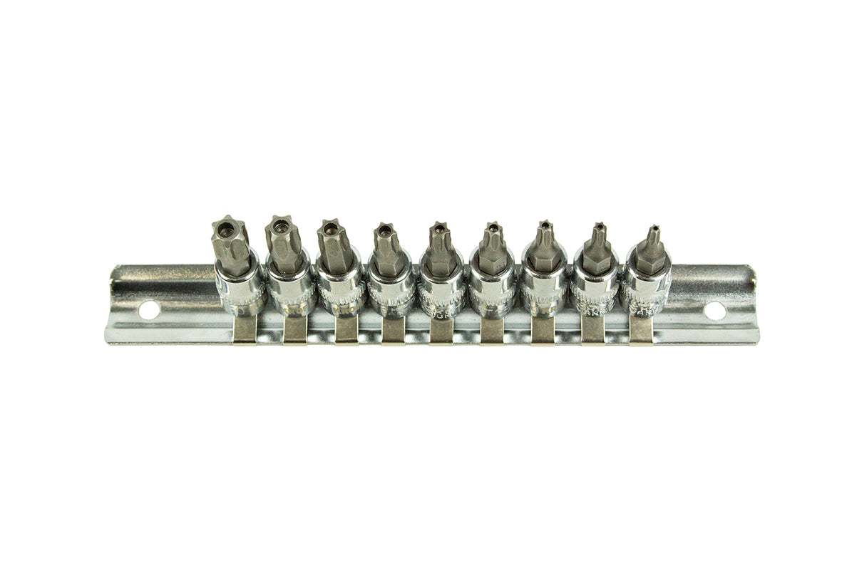 Sada Torx nástrčných hlavíc s bitom - kľúčov, 1/4'', T10 - T50, 9ks, Kroftools