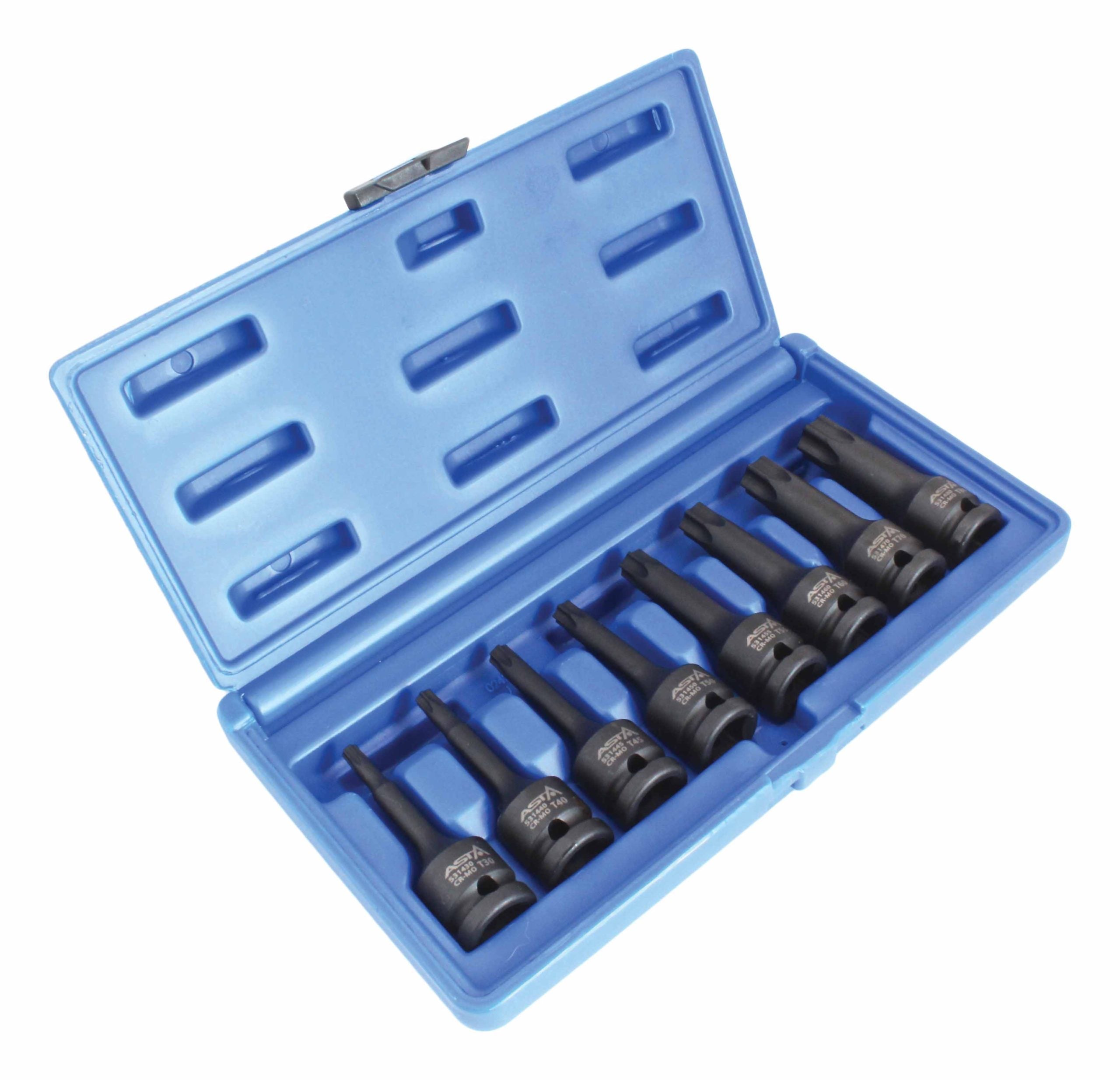 Sada Torx rázových nástrčných hlavíc s bitom - kľúčov, 1/2'', T30 - T80, 8ks