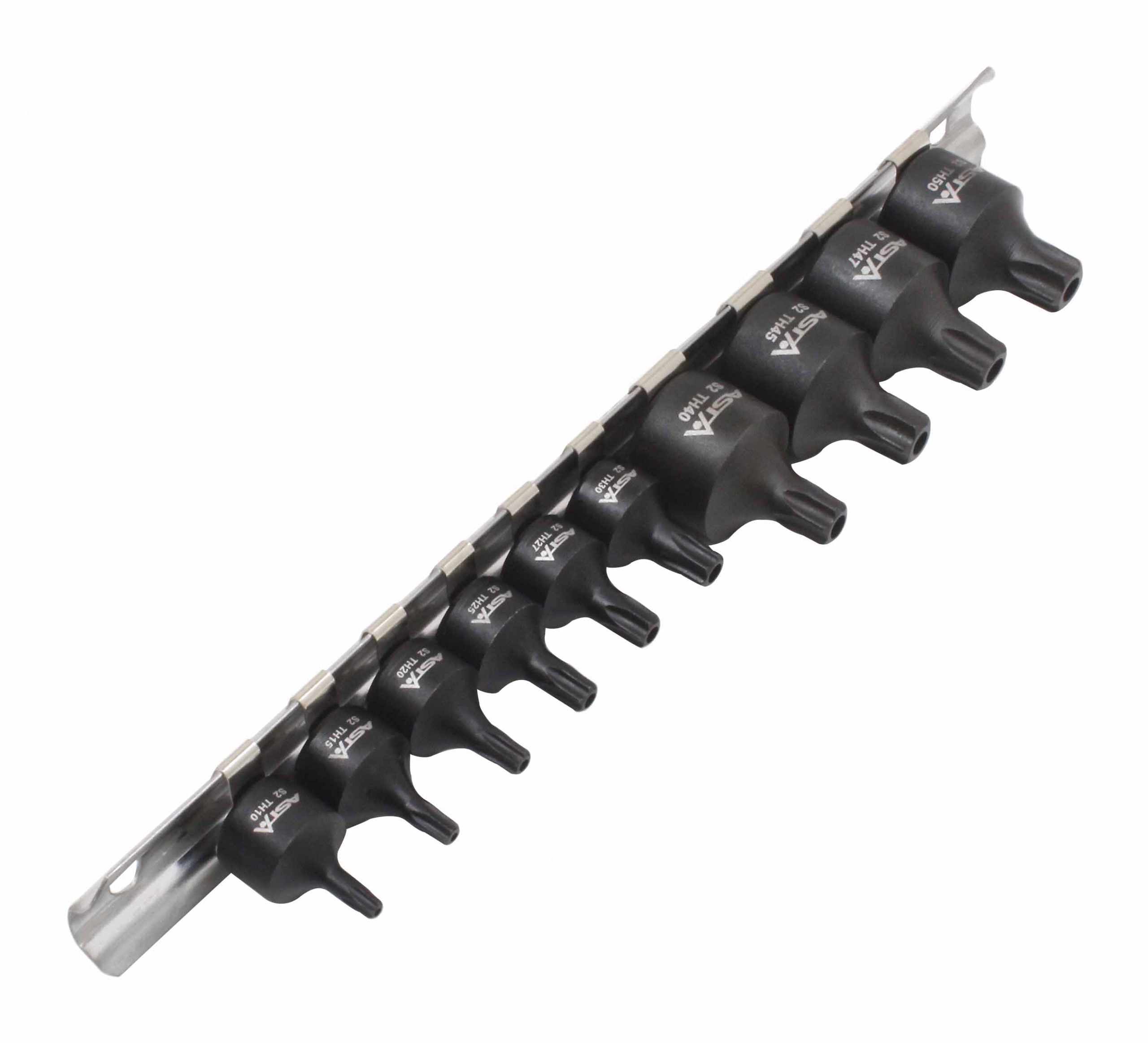 Sada Torx rázových nástrčných hlavíc s bitom - kľúčov, s otvorom, 1/4'', 3/8''