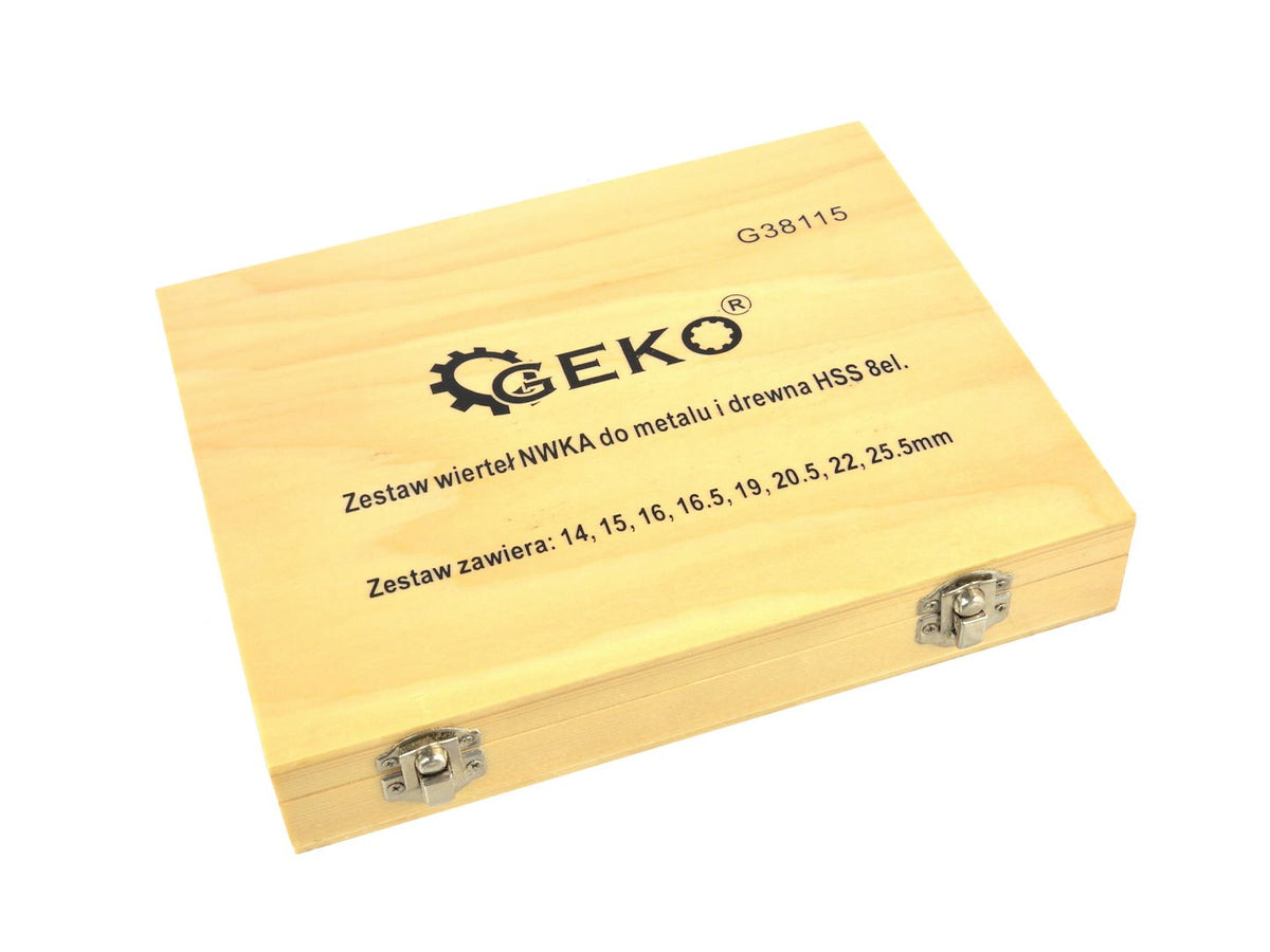 Sada vrtákov HSS-Co (5% kobaltu), 14 - 25,5mm, 1/2'', uhol 130° - na tvrdé kovy a drevo, 8ks
