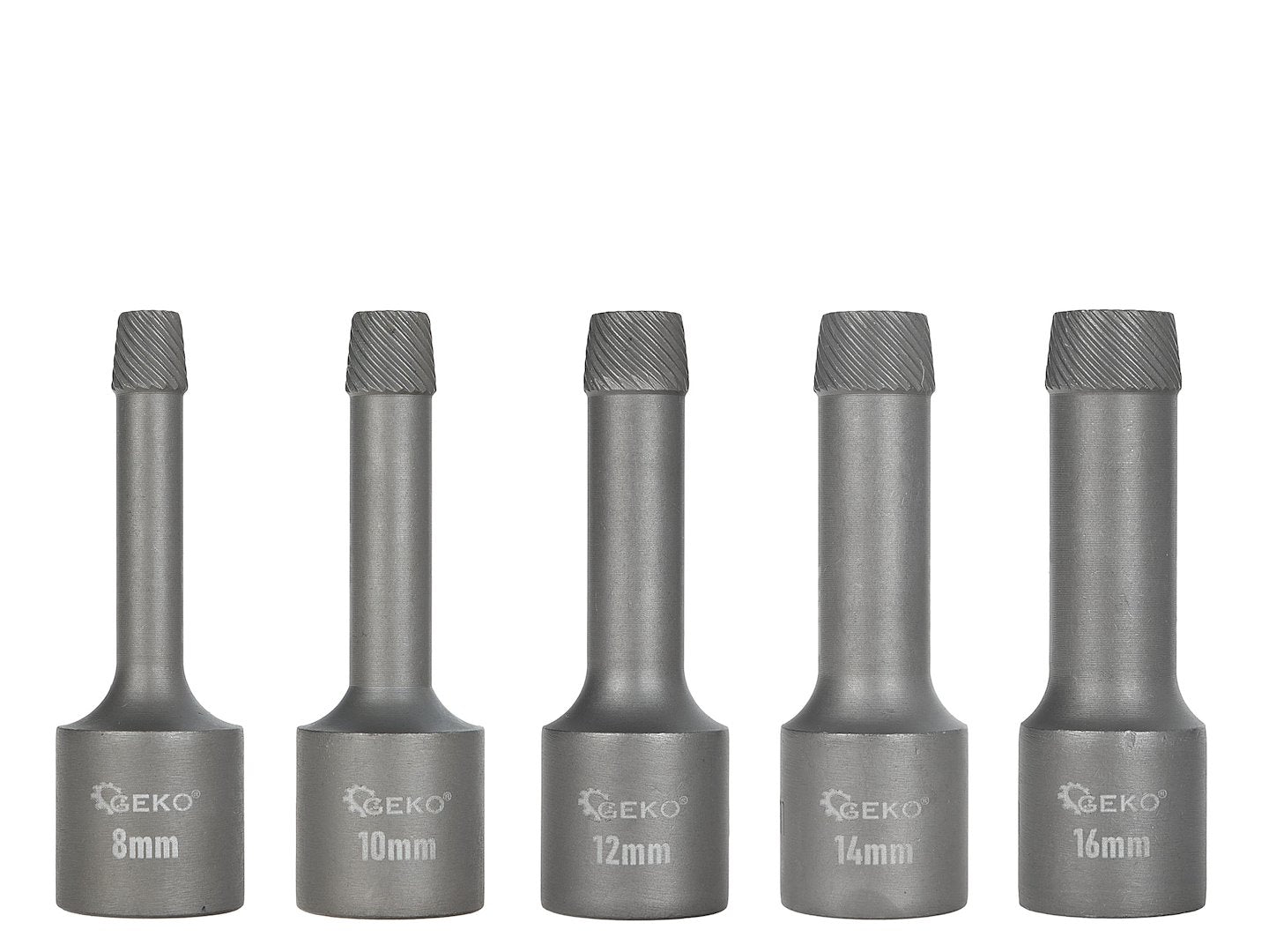 Sada vyťahovákov na poškodené a zalomené skrutky 1/2'', 8 - 16mm, SNCM+V, 5ks, Geko