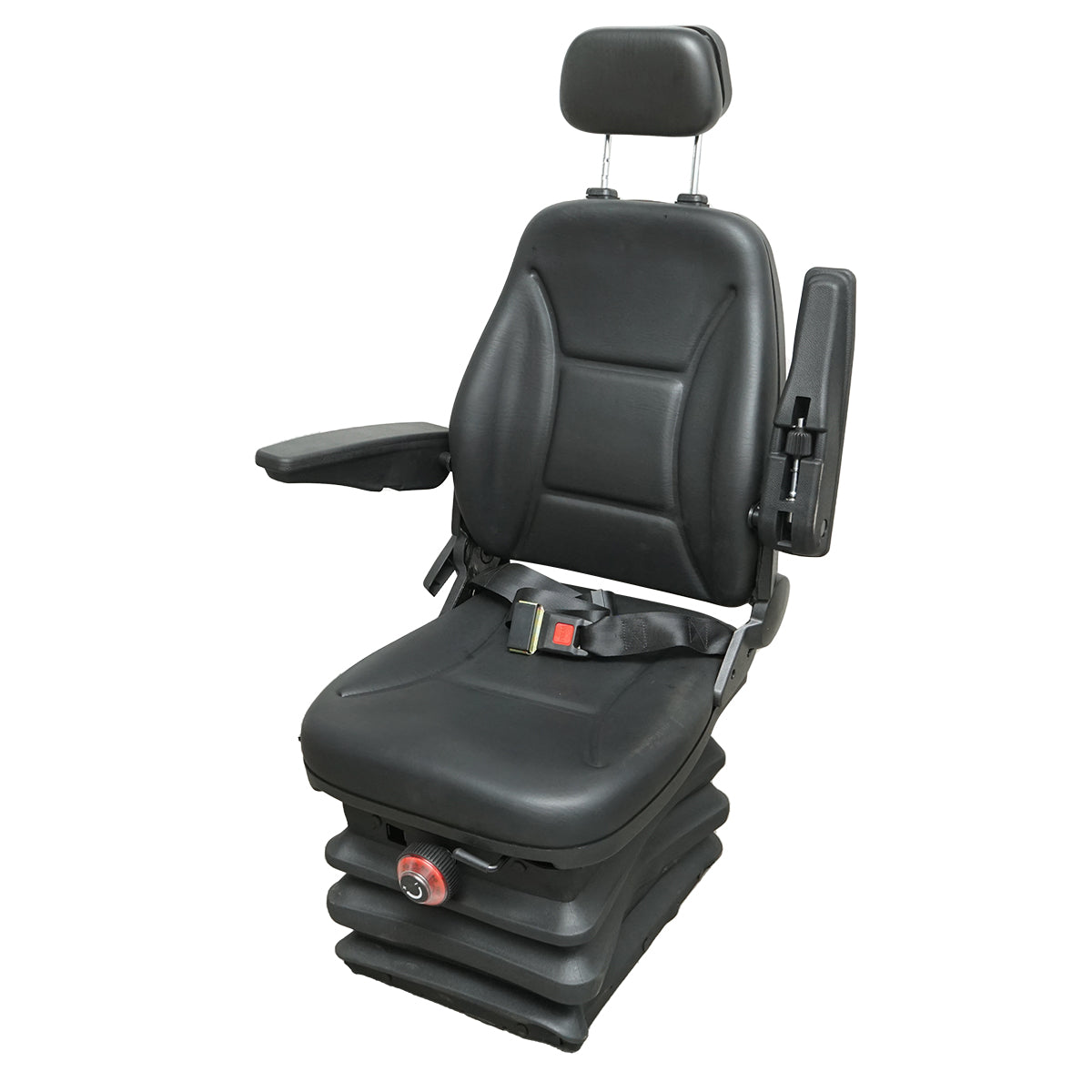 Sedadlo na traktor, univerzálne, výškovo nastaviteľné, 40 - 120kg, s lakťovými opierkami, sklopným operadlom 50-90° pre poľnohospodárske a priemyselné stroje, vysokozdvižný vozík