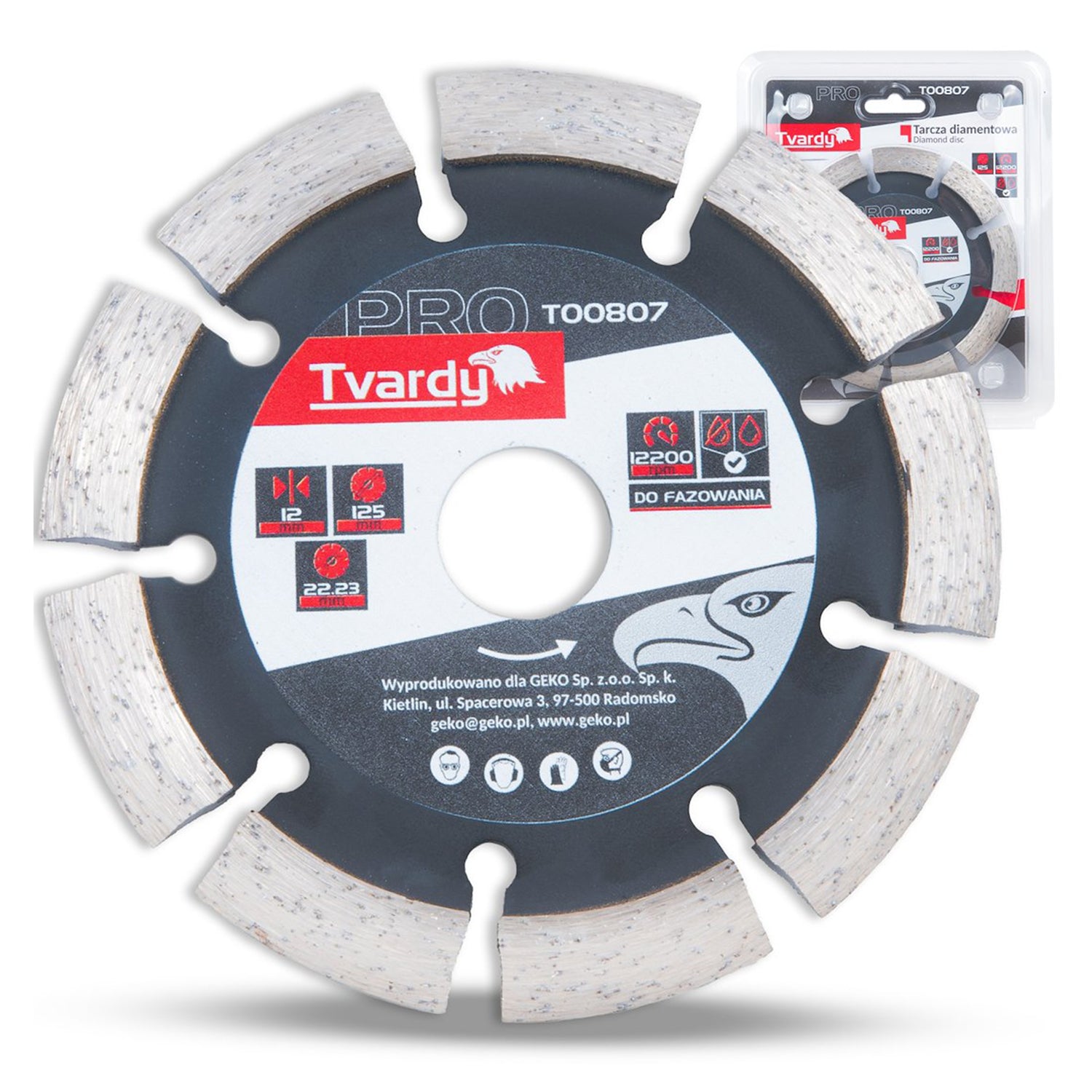 Segmentový diamantový kotúč 125 x 12 x 22,23mm, Tvardy