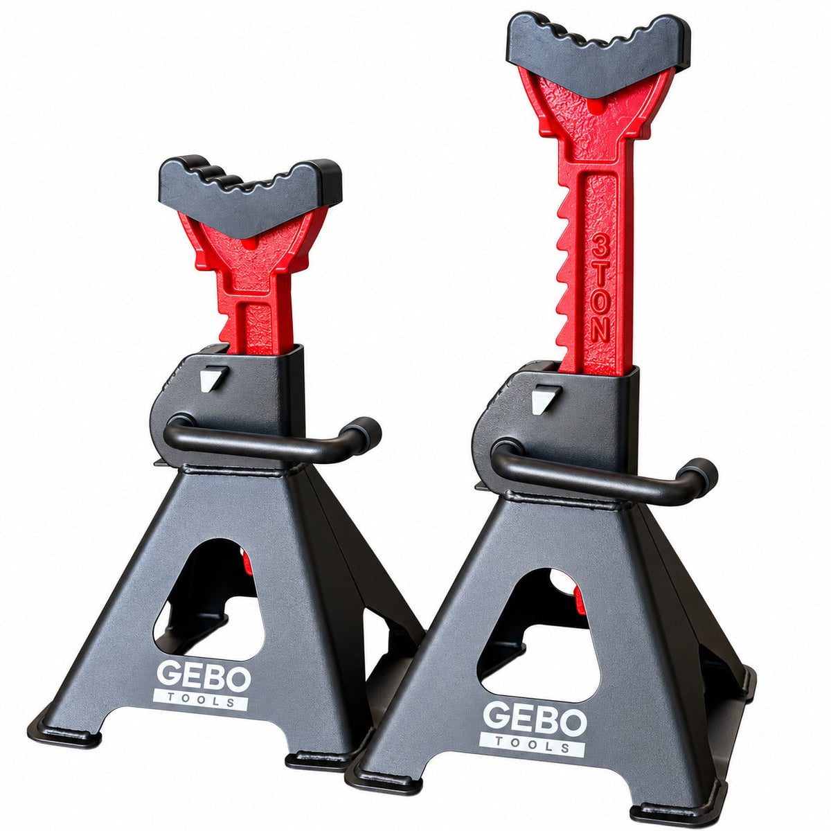 Podpery 2ks, 3t, 29,5 - 43cm, s dvojitým zabezpečením a gumovou podložkou, Gebo Tools