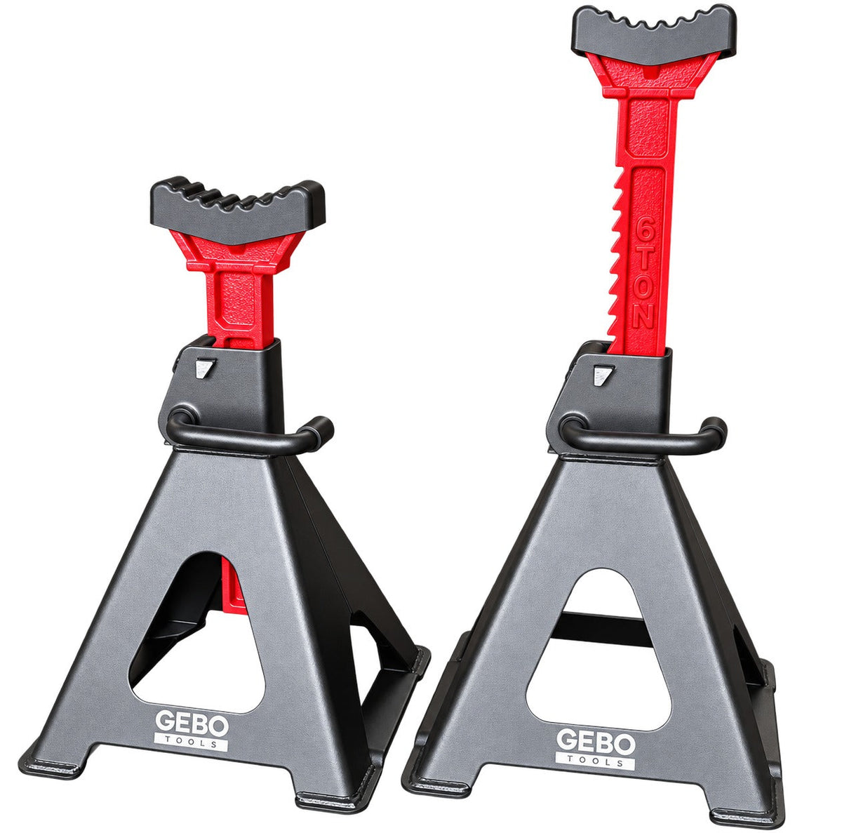 Podpery 2ks, 6t, 39 - 60cm, s dvojitým zabezpečením a gumovou podložkou, Gebo Tools