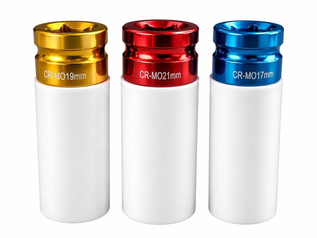 Sada nástrčných hlavíc - kľúčov pre zliatinové disky s ochrannou manžetou 17, 19, 21mm, 3ks Gebo Tools