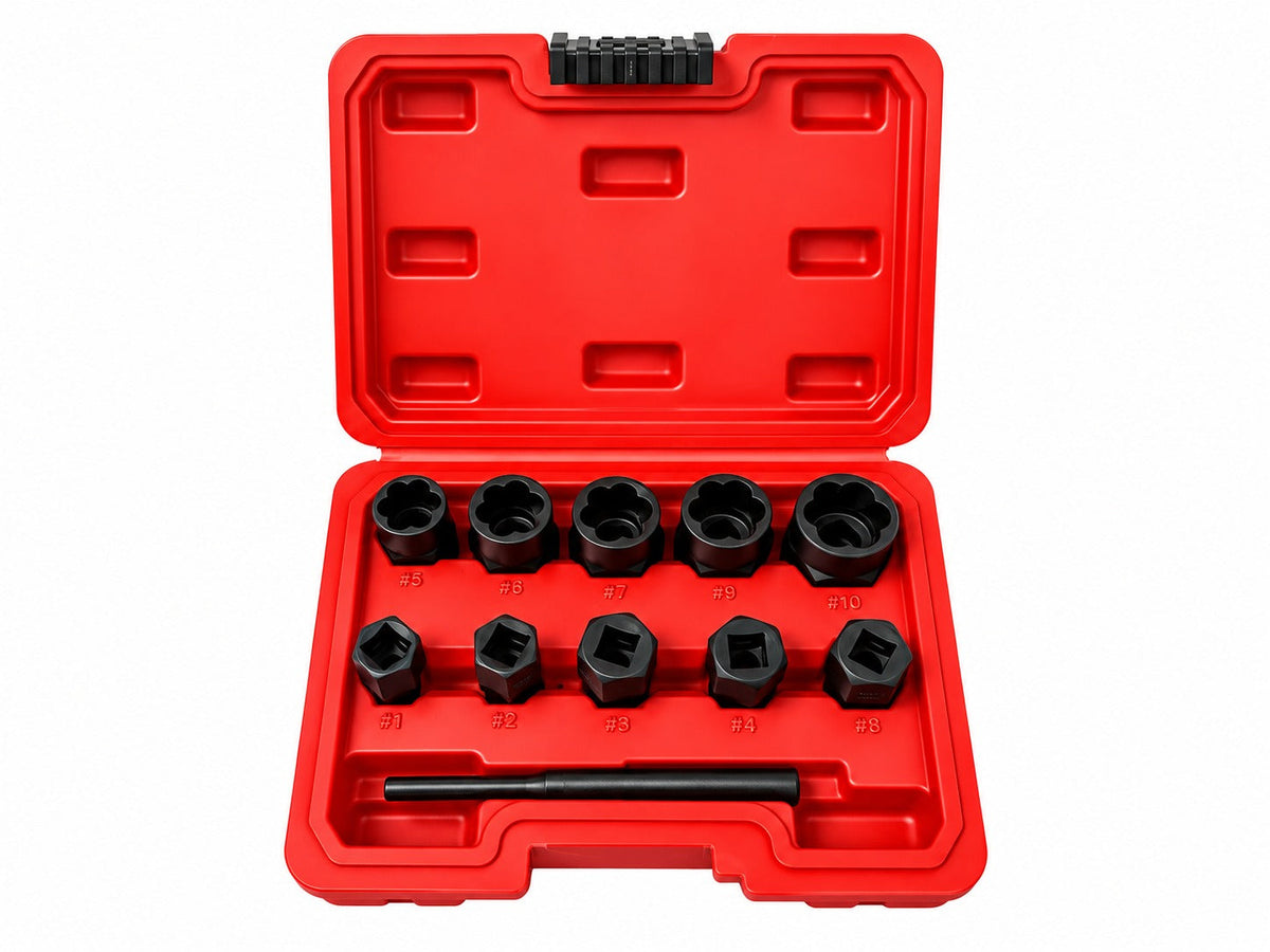 Sada nástrčných hlavíc - kľúčov na opotrebované skrutky 9 - 19mm, 11ks Gebo Tools