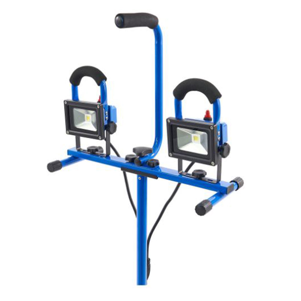 LED lampa - reflektor 2 × 10W, 700lm, 230V, so statívom