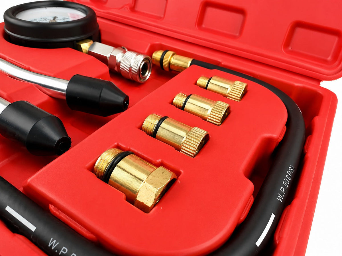 Tester kompresie - kompresiometer pre benzínové motory 8ks Gebo Tools