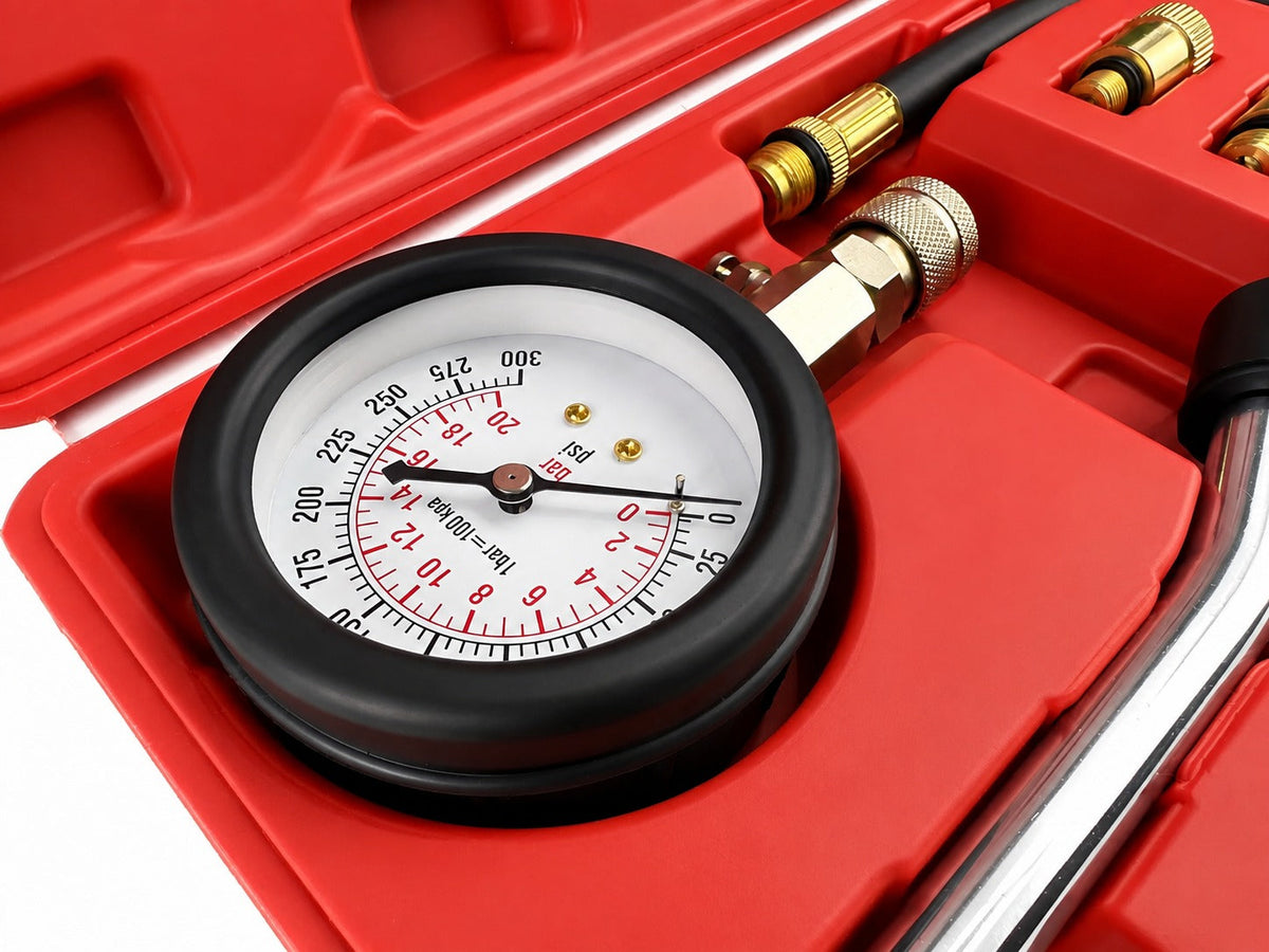 Tester kompresie - kompresiometer pre benzínové motory 8ks Gebo Tools
