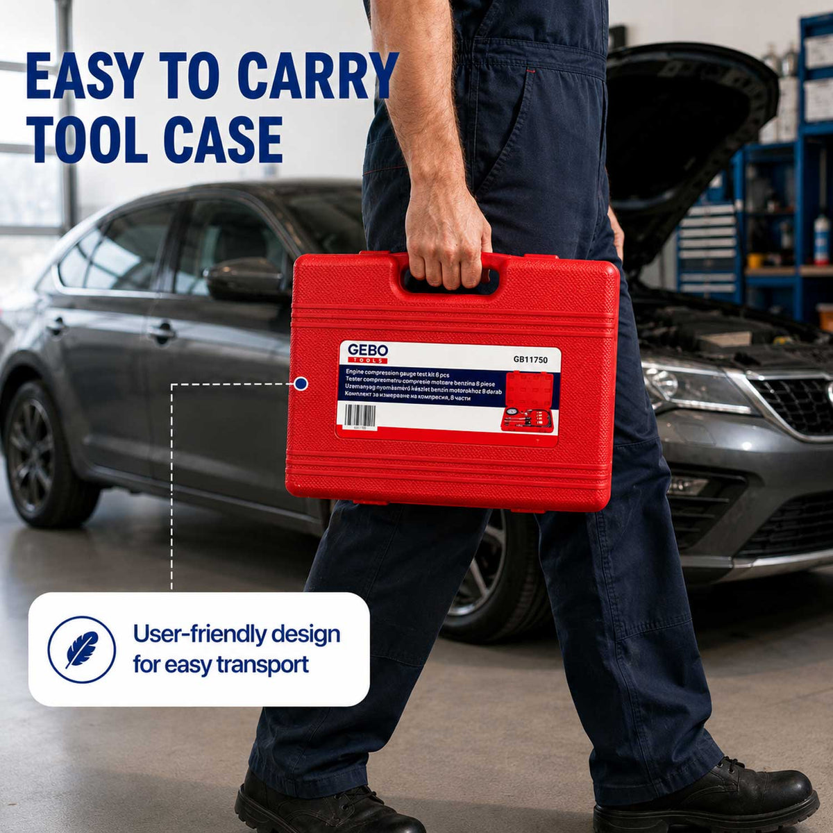 Tester kompresie - kompresiometer pre benzínové motory 8ks Gebo Tools
