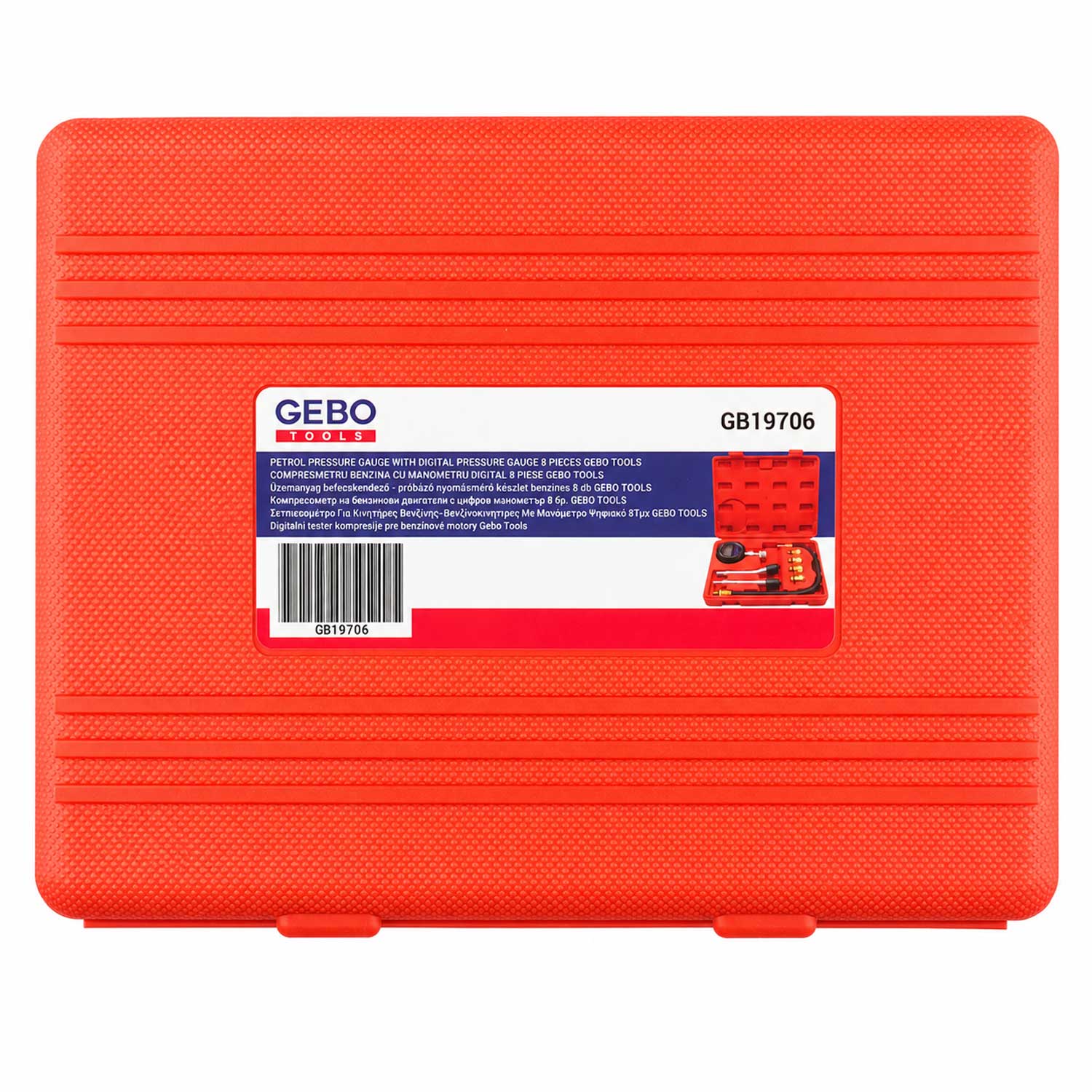 Tester kompresie - kompresiometer benzínových motorov s digitálnym manometrom 8ks Gebo Tools