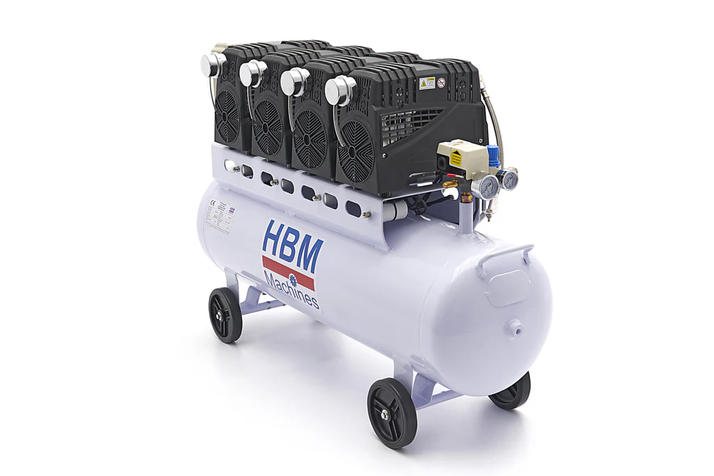 Tichý bezolejový kompresor 120l 10bar HBM Machines Holandsko