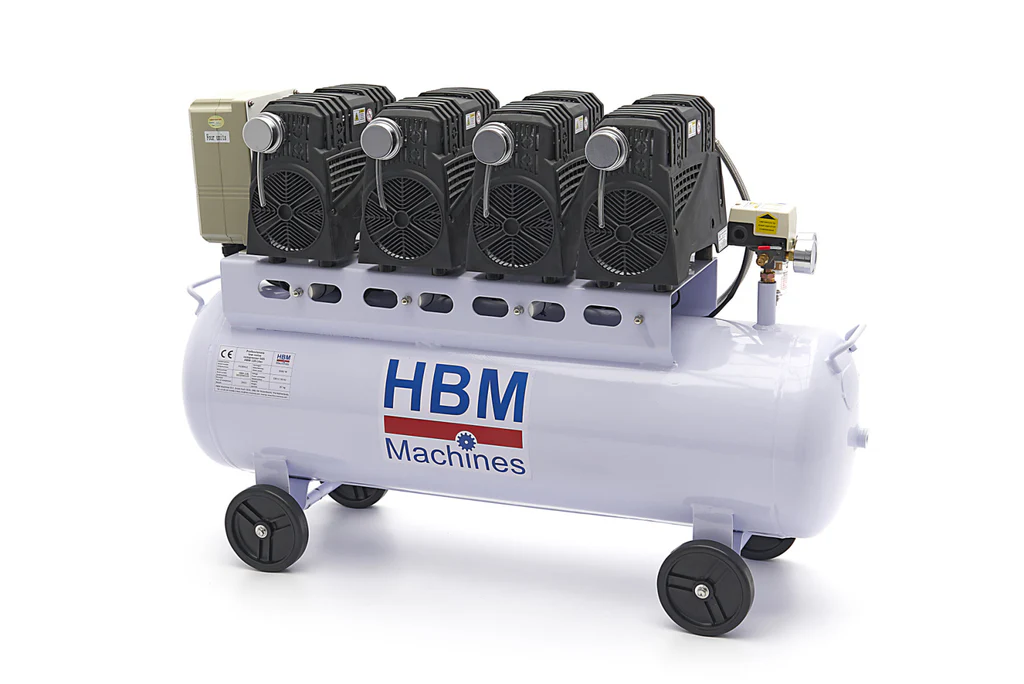 Tichý bezolejový kompresor 120l 10bar HBM Machines Holandsko