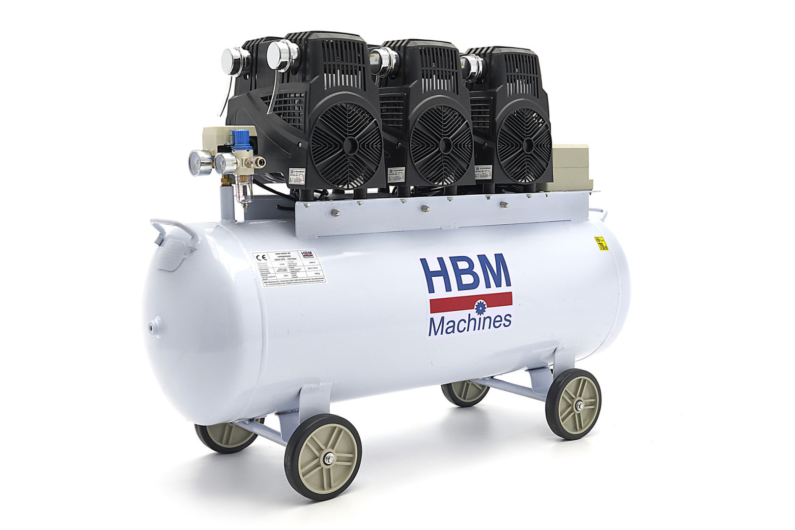 Tichý bezolejový kompresor 150l 10bar HBM Machines Holandsko
