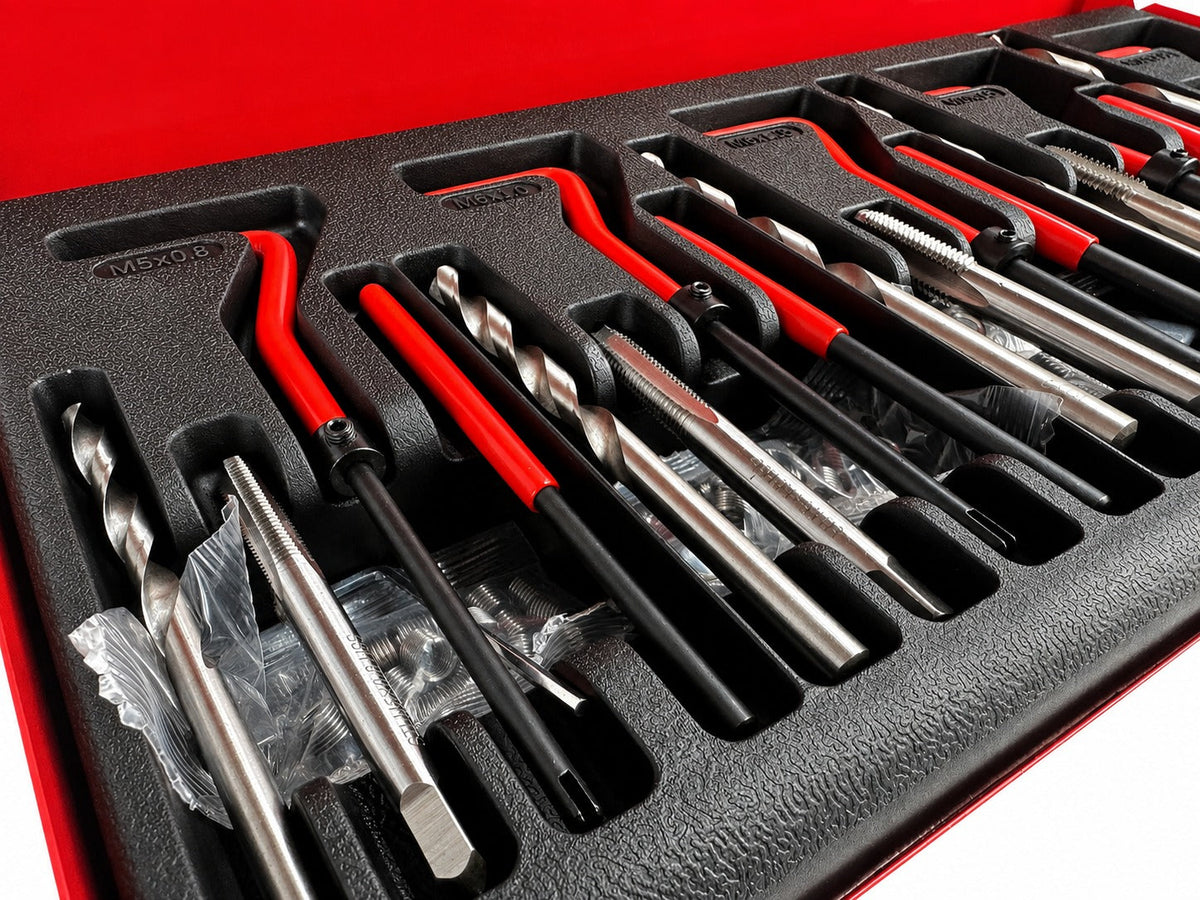 Sada na opravu závitov M5, M6, M8, M10, M12, 131ks Gebo Tools