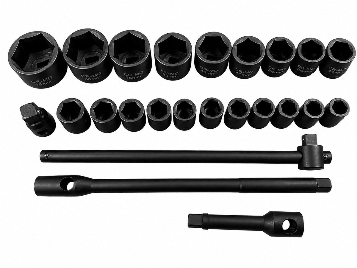 Sada metrických rázových hlavíc - kľúčov, s račňou 3/4" - 1", 26ks Gebo Tools