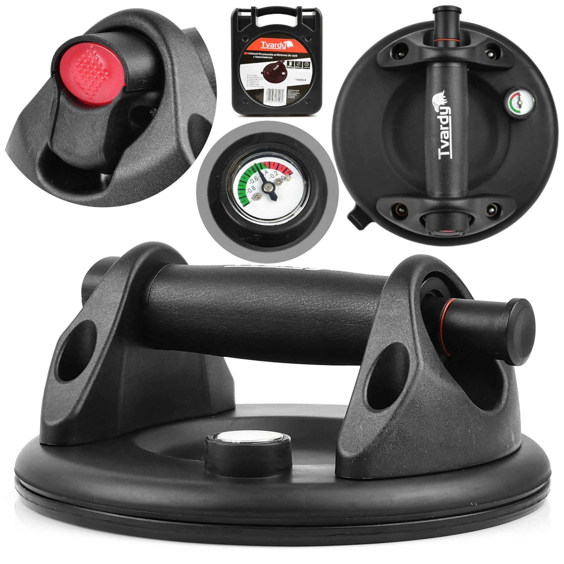 Prísavka na sklo s manometrom 200mm, 120kg