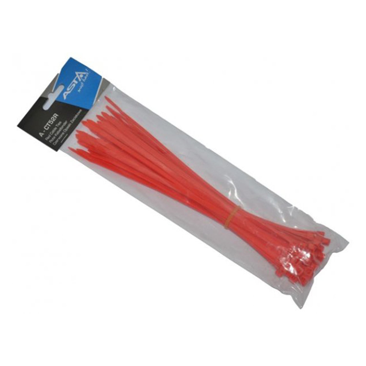 Sada 50 plastových sťahovacích pások 5 x 250mm červená